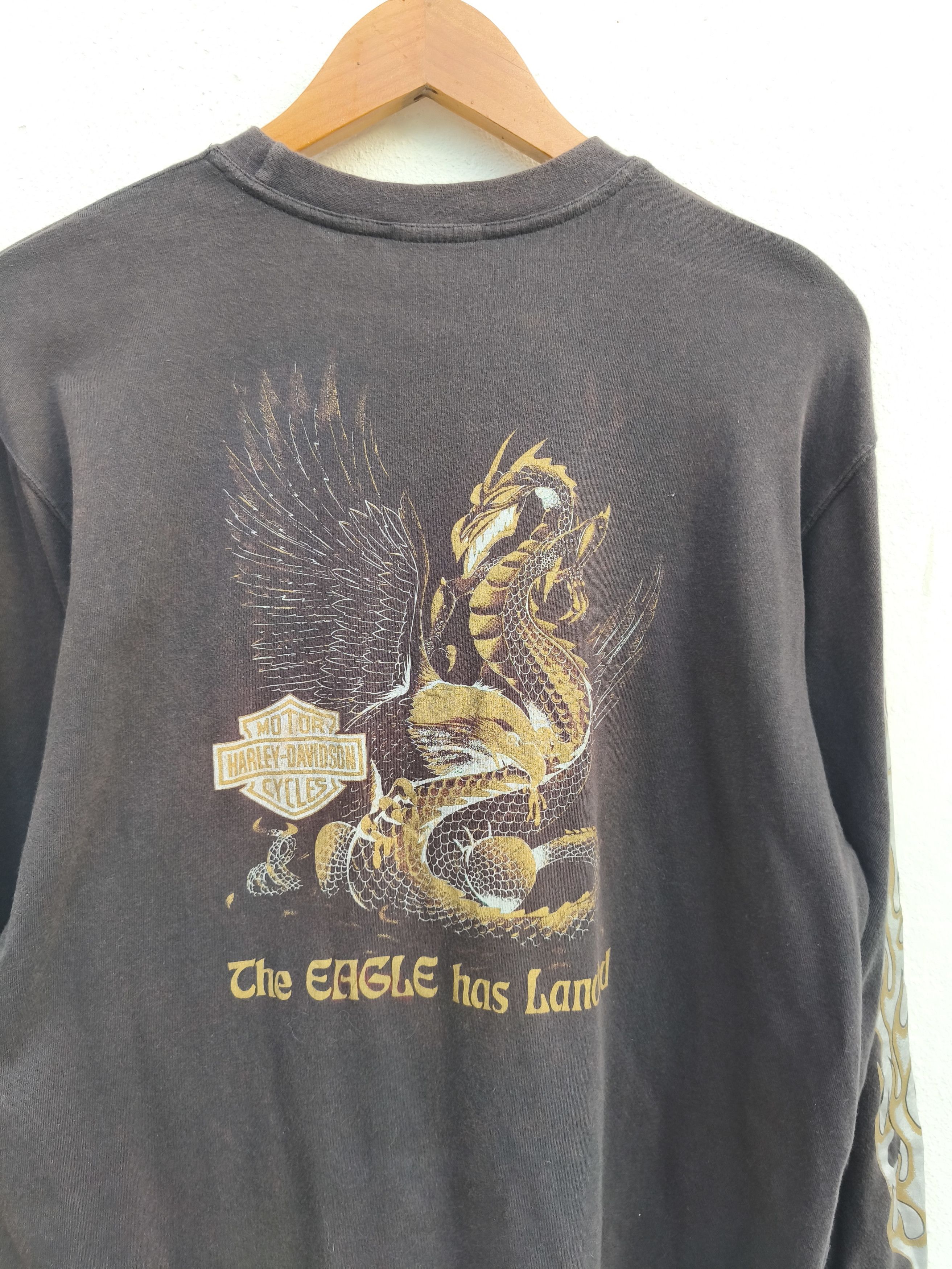 Harley Davidson Vintage 90s Vintage Harley Davidson t shirt Eagles Dragon Size US M / EU 48-50 / 2 - 5 Thumbnail