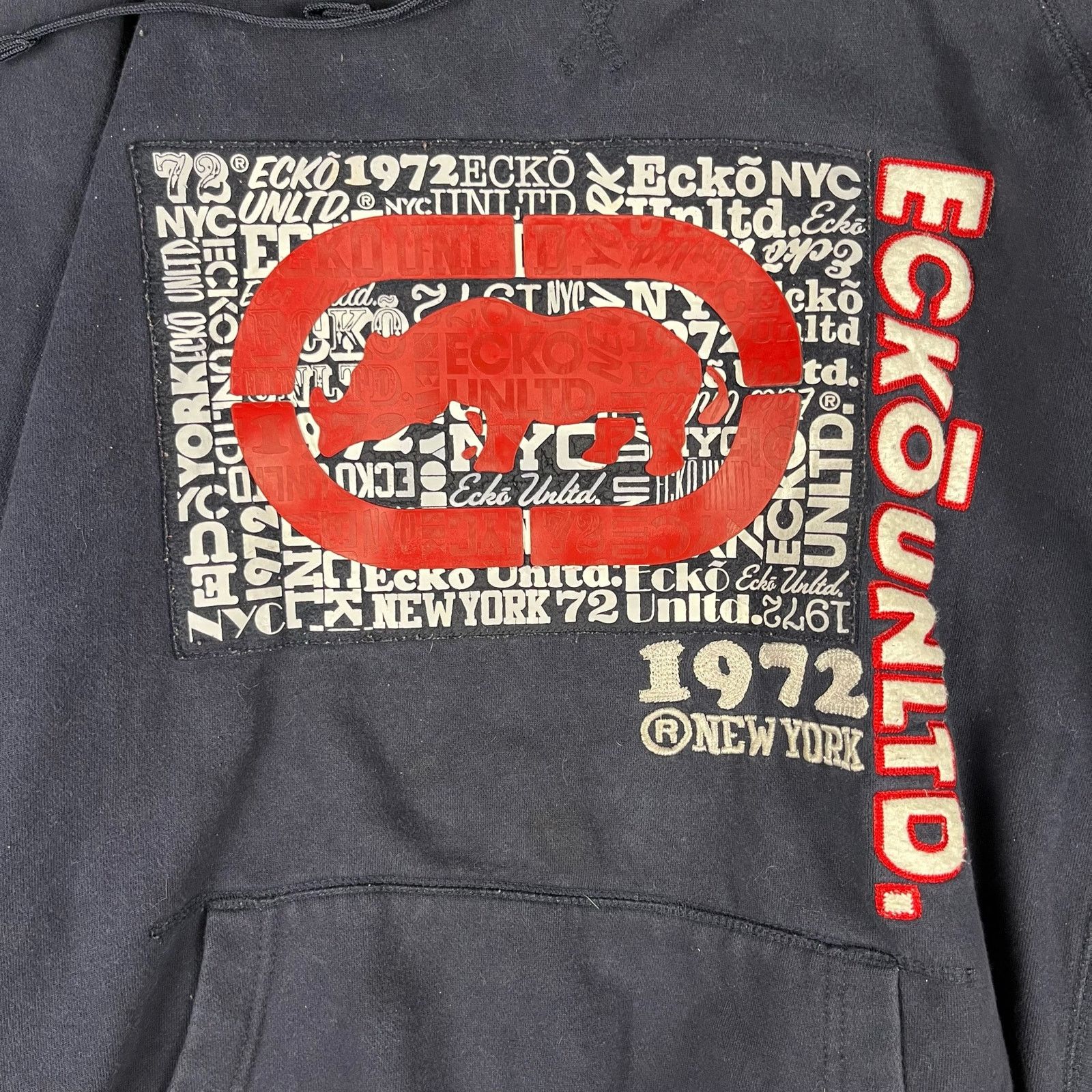Ecko Unltd. Vintage Embroiderwd 3D Ecko Pullover Hooded Sweatshirt W-05 Size US XL / EU 56 / 4 - 2 Thumbnail