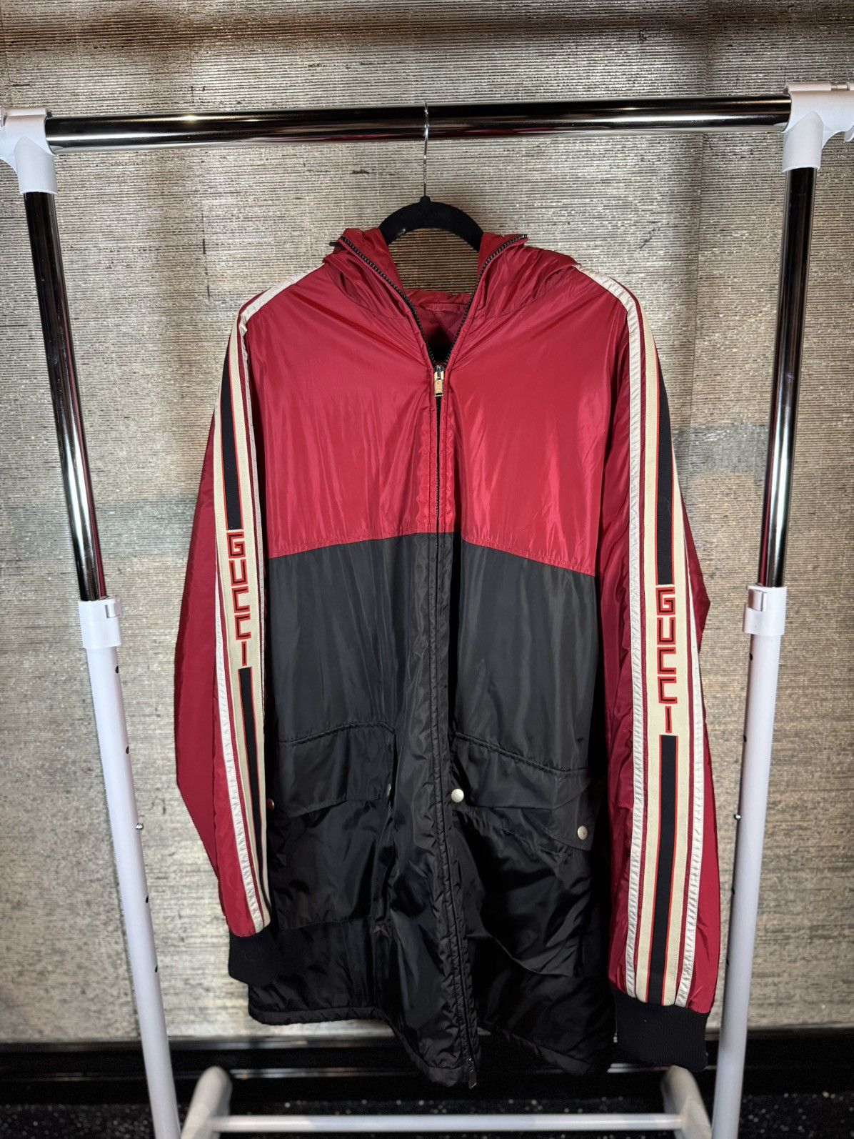 Gucci Gucci Side Webbing Color Blocked Hooded Winderbreaker Size US L / EU 52-54 / 3 - 1 Thumbnail