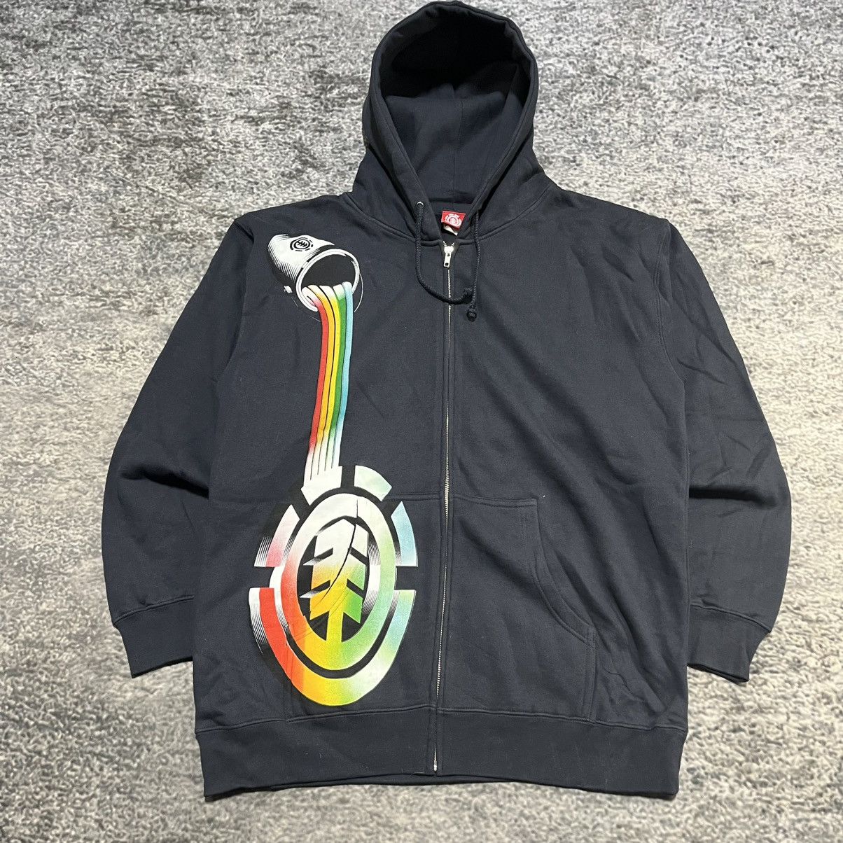 Element Vintage Y2K Element Skateboards Paint Zip Up Hoodie Large Size US L / EU 52-54 / 3 - 3 Thumbnail