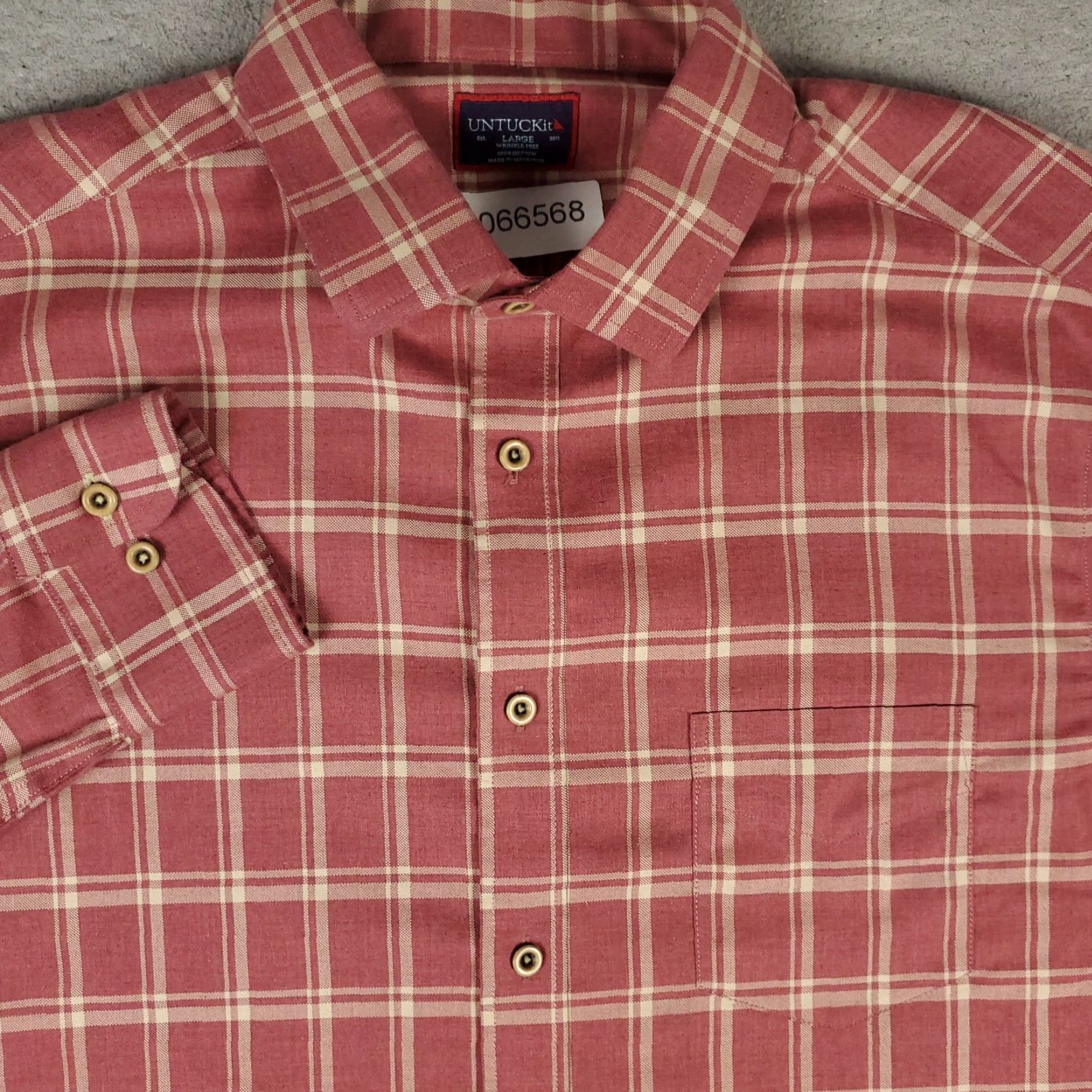 UNTUCKit UNTUCKit Mens Shirt Size Large Red Plaid Slim Fit Button Up Long Sleeve Size US L / EU 52-54 / 3 - 2 Thumbnail