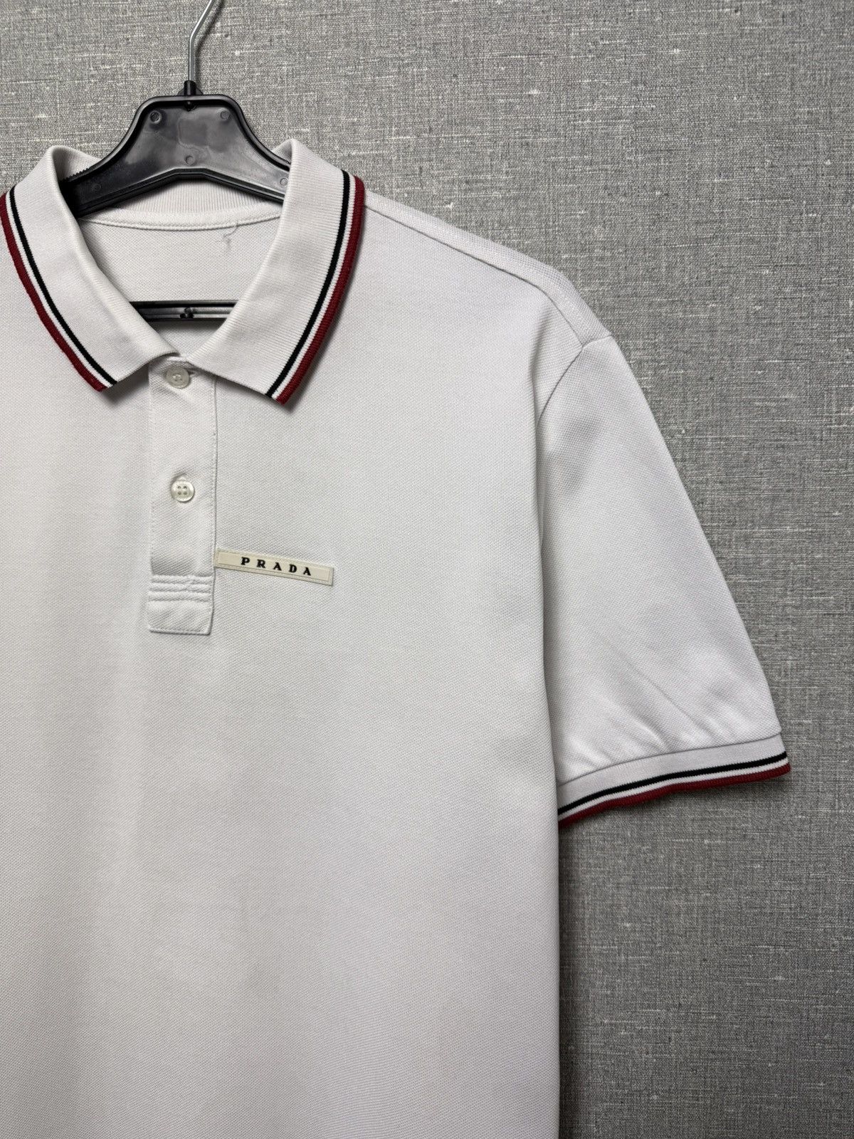 Prada Prada Milano White Tab Logo Men’s Polo T-Shirt Short Sleeve Size US L / EU 52-54 / 3 - 3 Thumbnail