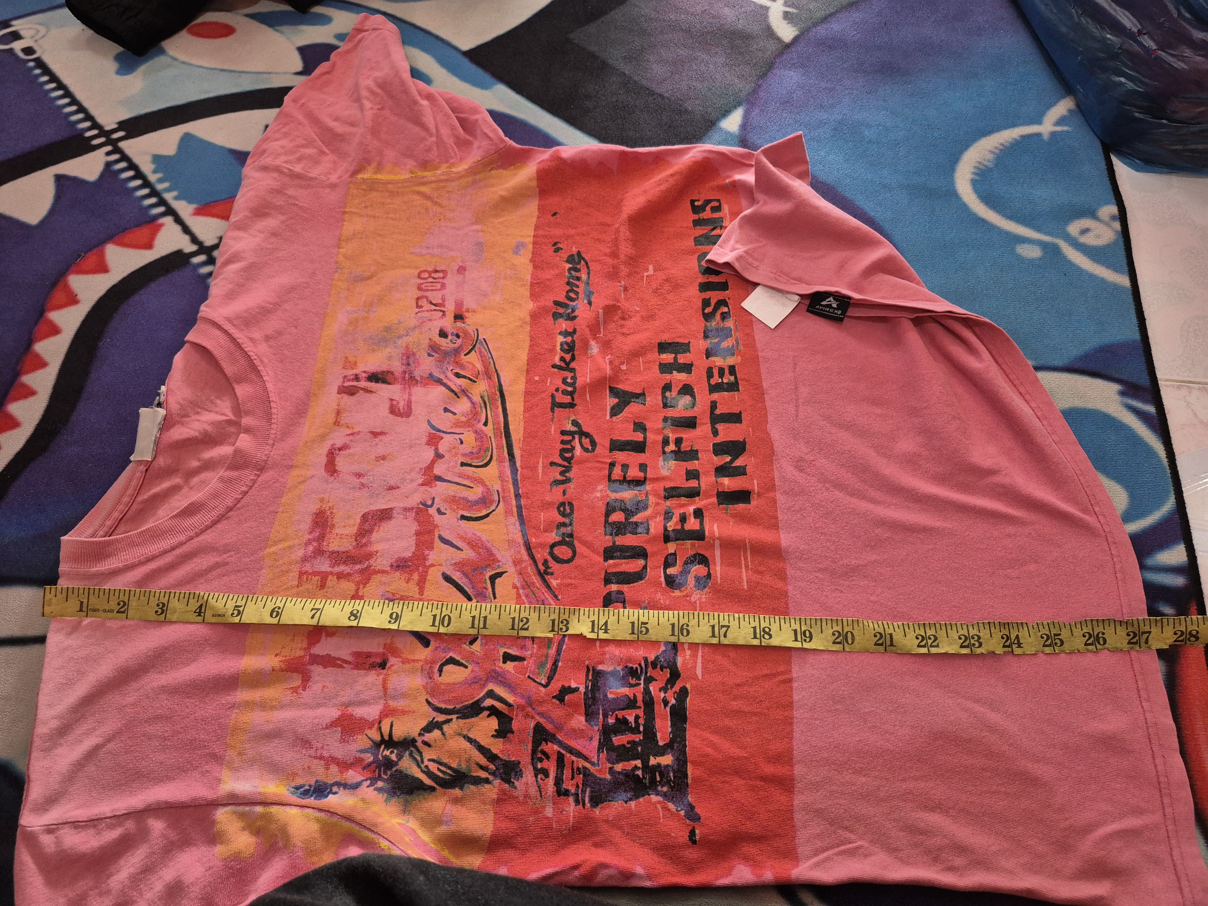 Avirex 🔥 Avirex One Way Ticket Big Print Art Tee Size US L / EU 52-54 / 3 - 13 Thumbnail