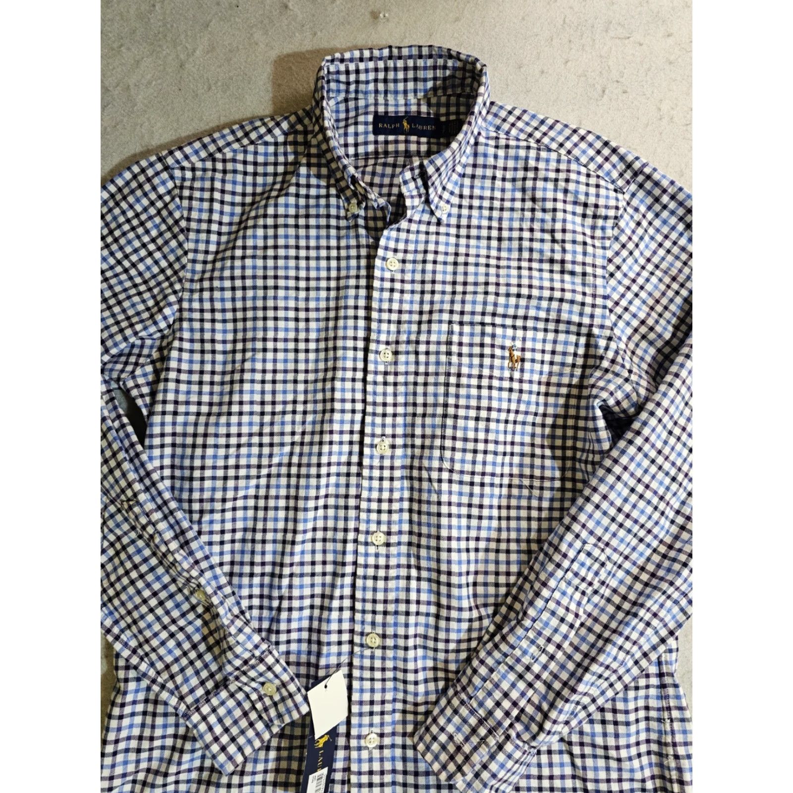 Ralph Lauren Ralph Lauren NWTs Classic Oxford Button-up Shirt Blue Purple Check Mens Sm Size US S / EU 44-46 / 1 - 2 Thumbnail
