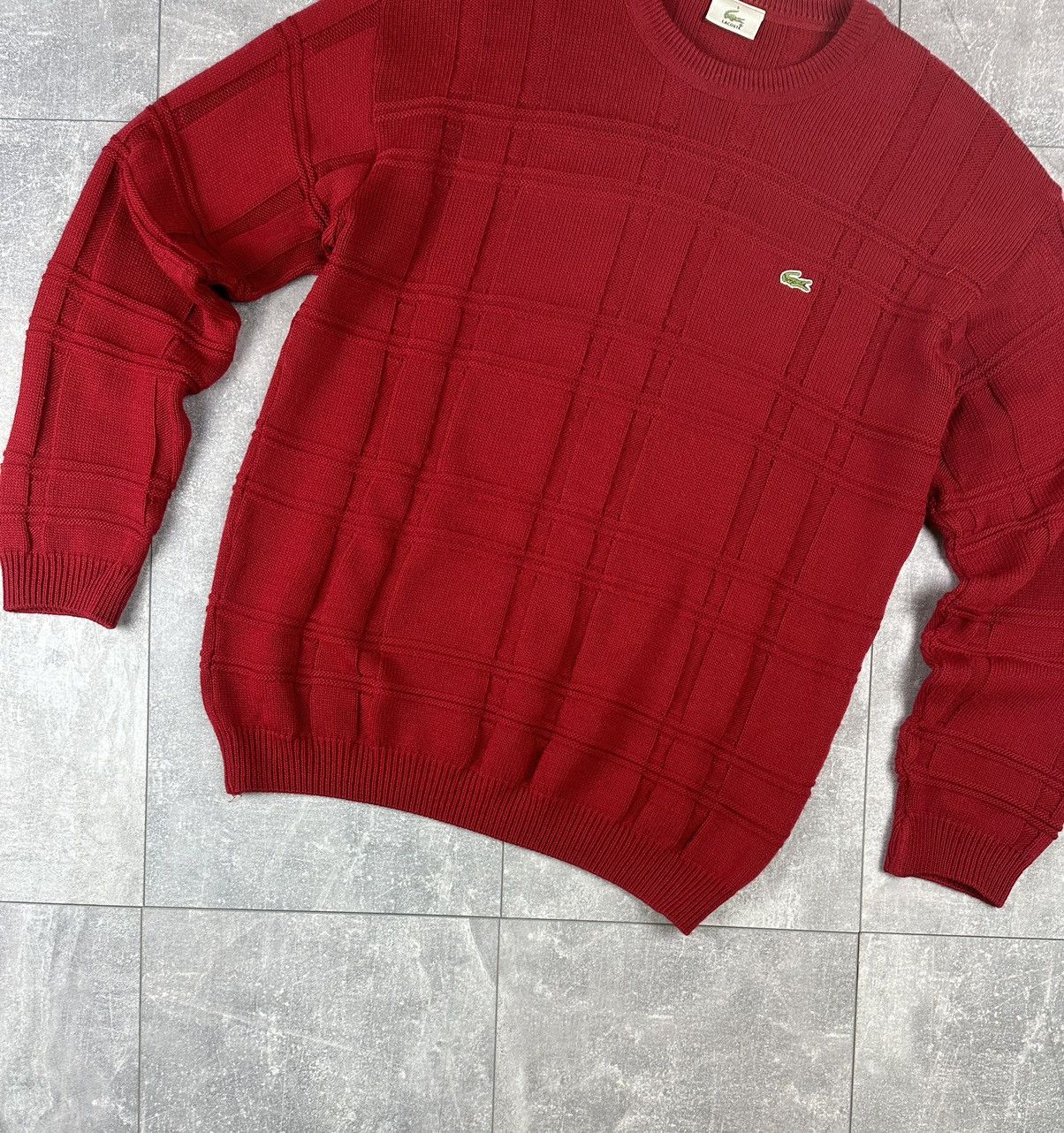Lacoste Lacoste Cable Knit Mens Vintage Retro Small Logo Sweater Size US L / EU 52-54 / 3 - 8 Thumbnail