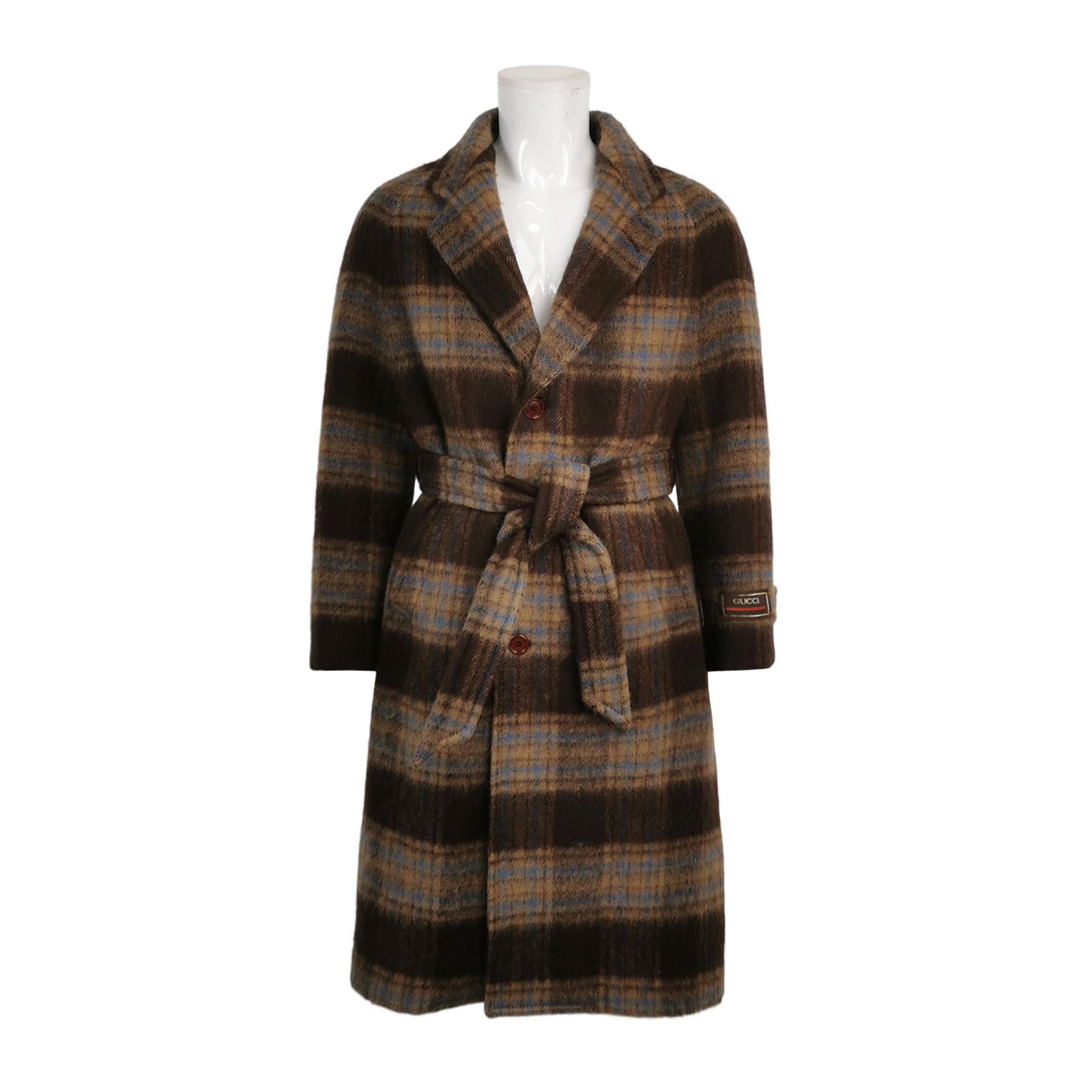 Gucci Gucci Checked Wool Belted Coat EU 48 Size US M / EU 48-50 / 2 - 1 Thumbnail