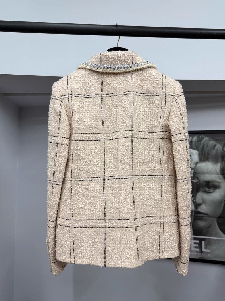 Chanel Chanel 21B pink plaid knitted jacket Size XXS / US 00 / IT 34 - 3 Thumbnail