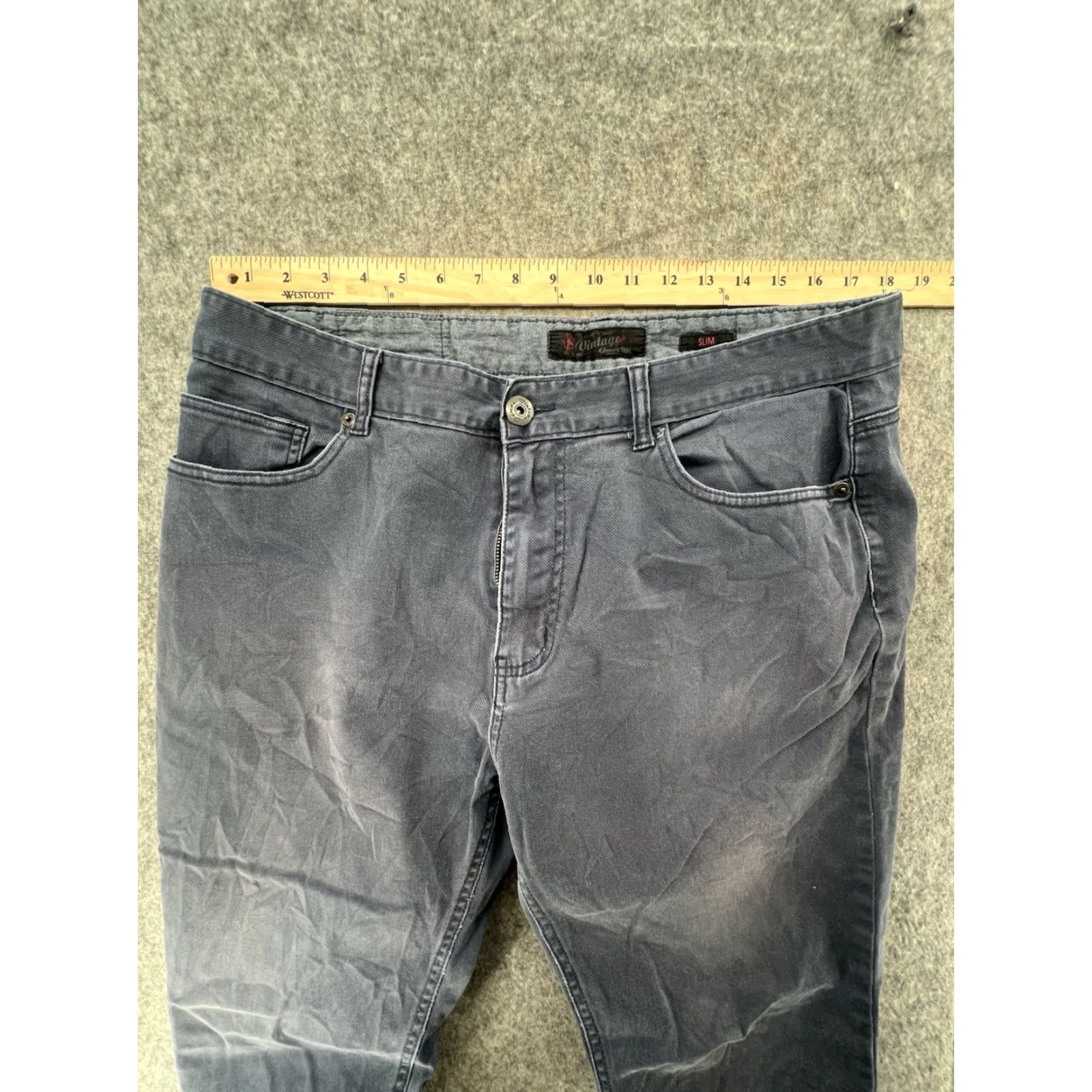 Vintage VINTAGE Genes Stone Jeans Men's Slim Fit 38x32 Gray Denim Stone Modern Straight 5-Pocket Alberto Stone Modern Fit Regular Men Jeans Size US 38 / EU 54 - 6 Thumbnail
