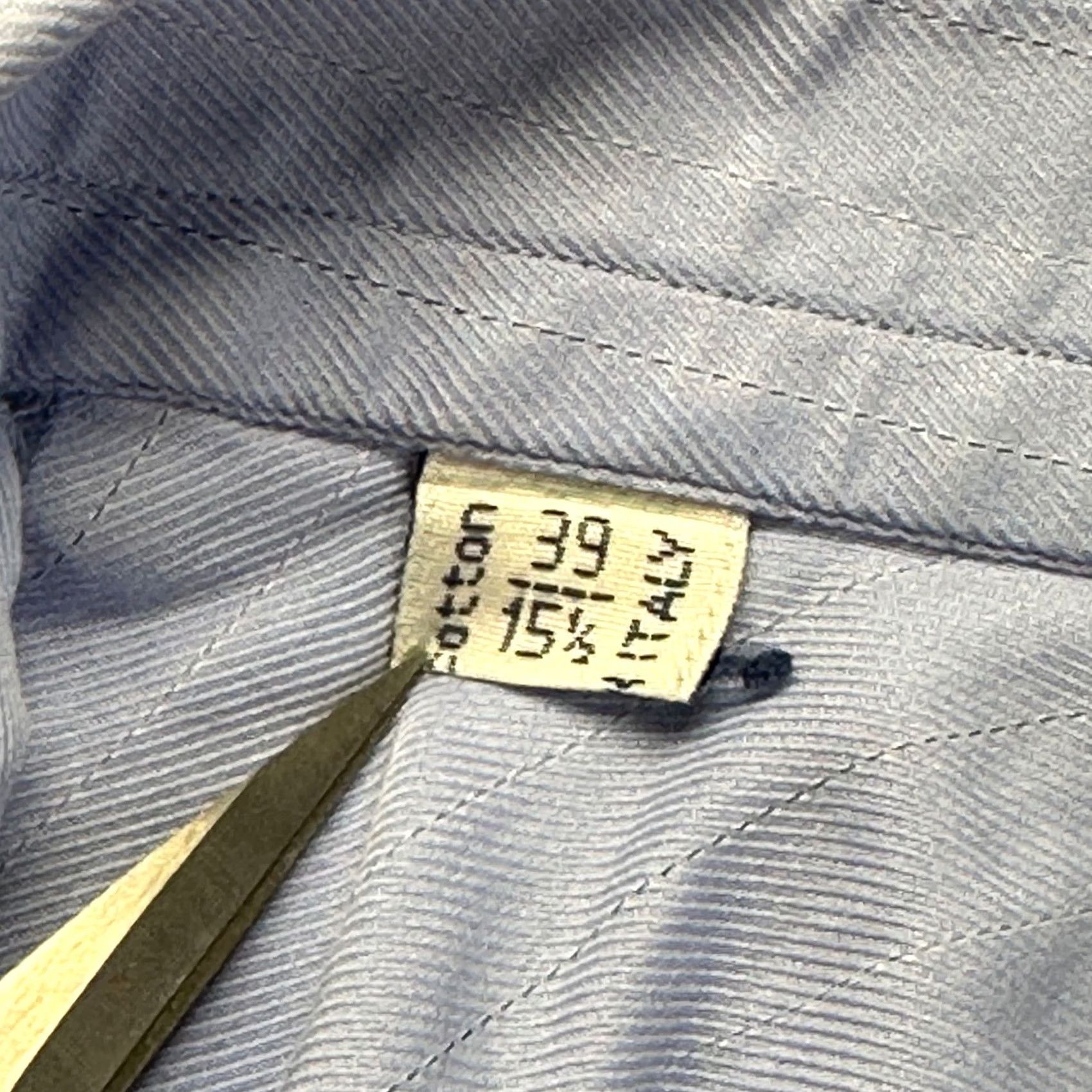 Brioni Brioni Dress Shirt Mens Med Blue Cotton Made in Italy Size 39 15.5 Long Sleeve Size 42R - 6 Thumbnail