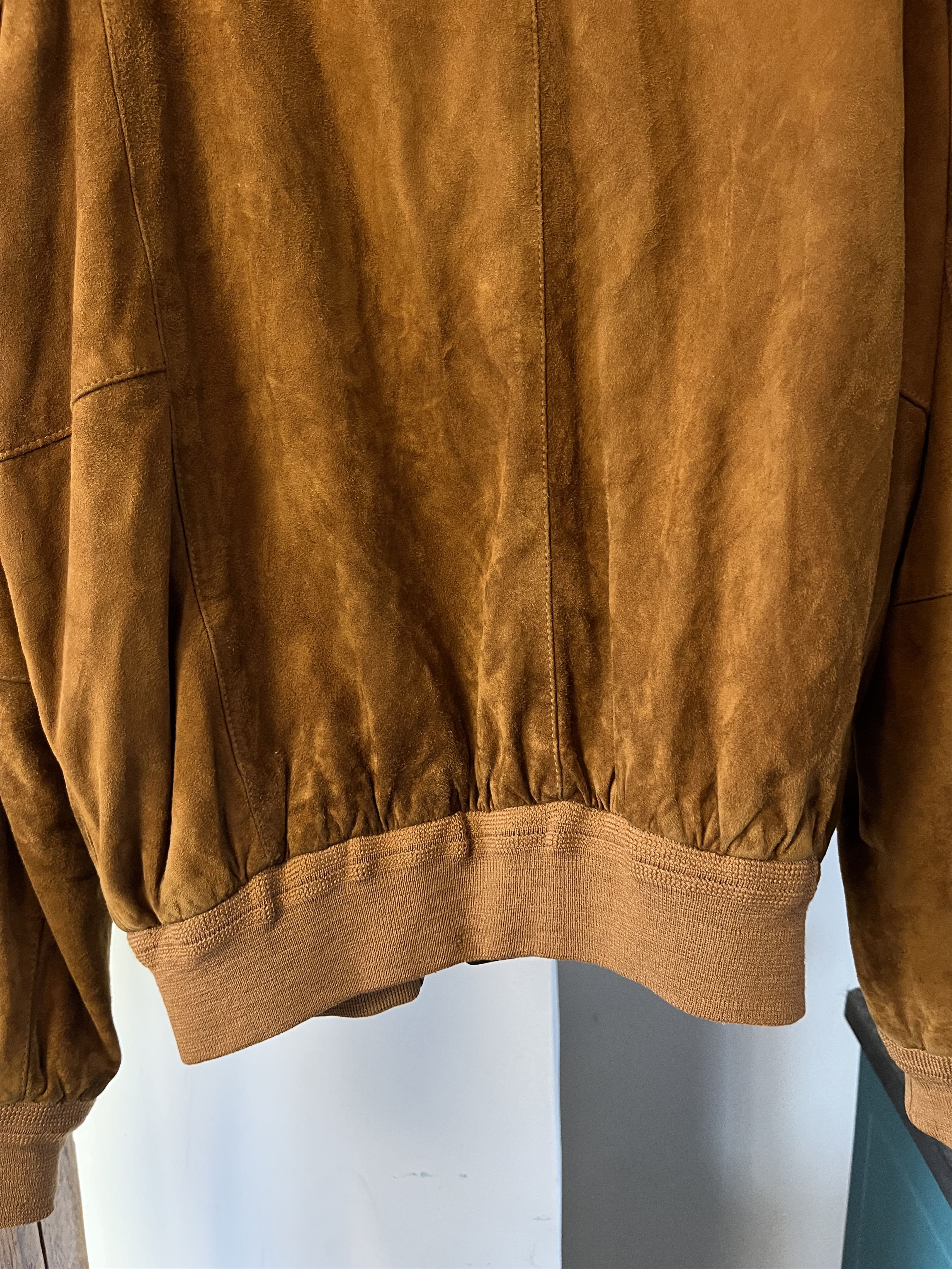 Vintage 90s Brown Soft Seude Leather Jacket Avant Garde