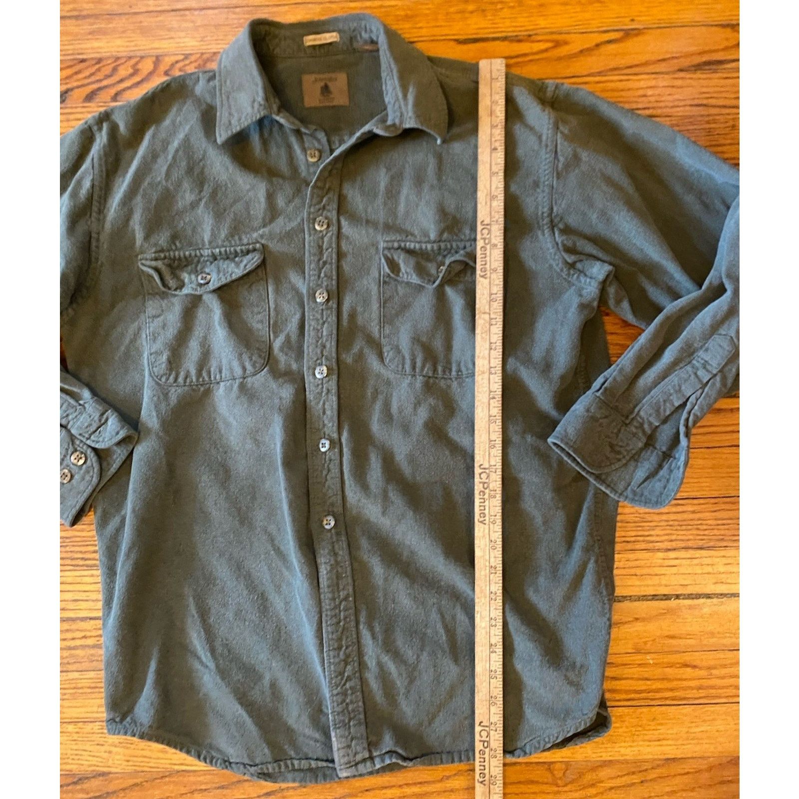 St. Johns Bay VTG St Johns Bay Chamois Cloth Button Shirt Men's LT Green Size US L / EU 52-54 / 3 - 9 Thumbnail