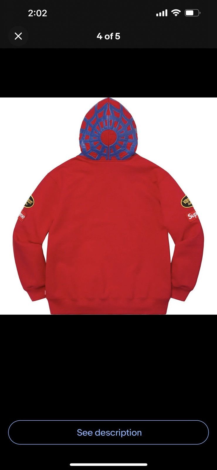 Vanson Leathers Supreme Spiderweb Hoodie Supreme Vanson Leathers