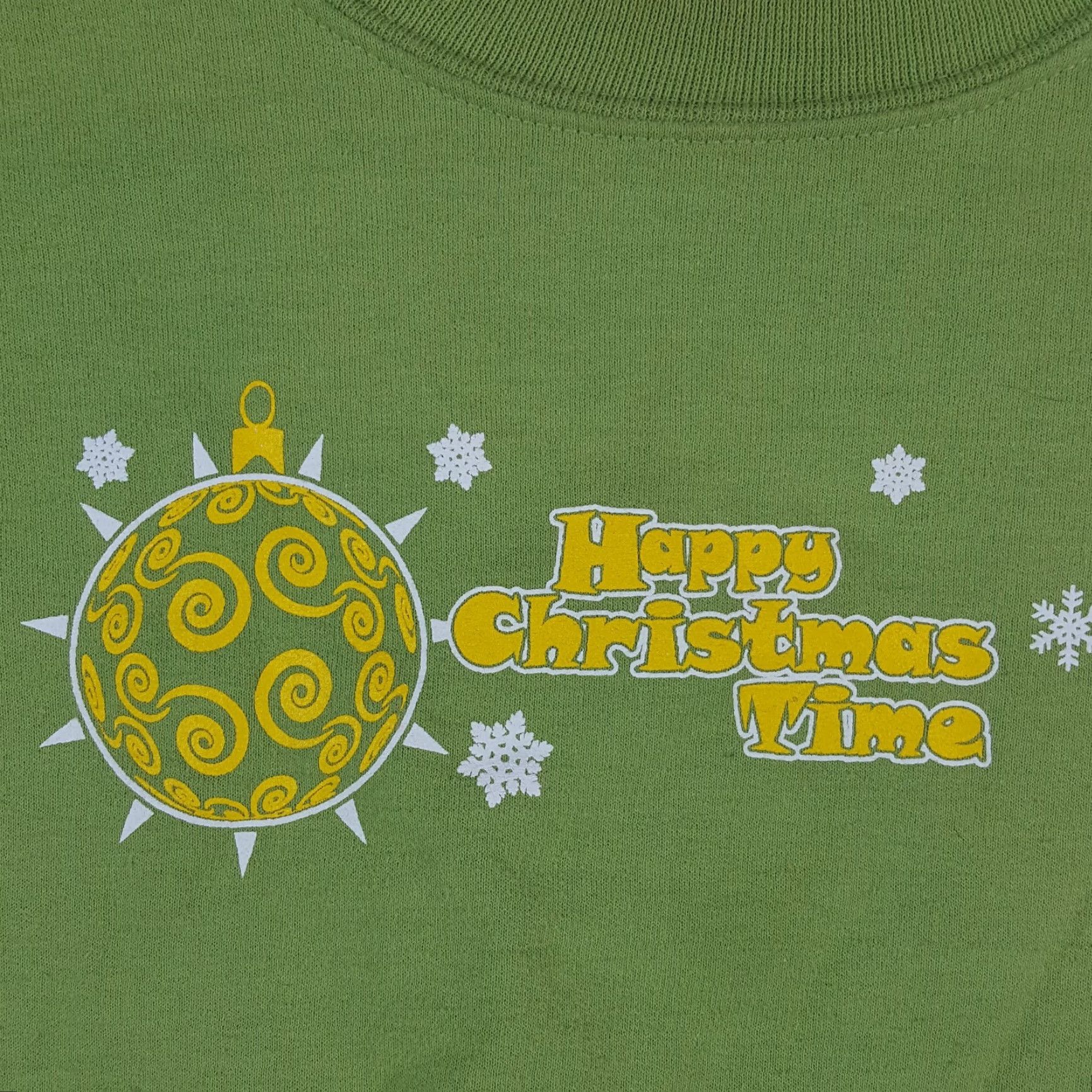 Gildan VINTAGE Y2K Happy Christmas Time Green Women's Size L Crewneck Sweatshirt VTG Pullover Size L / US 10 / IT 46 - 3 Thumbnail