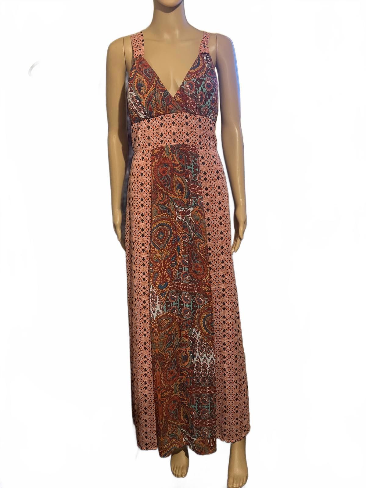 Other Women's Bohemian Style Maxi Dress with Paisley Geometric L Size L / US 10 / IT 46 - 2 Thumbnail