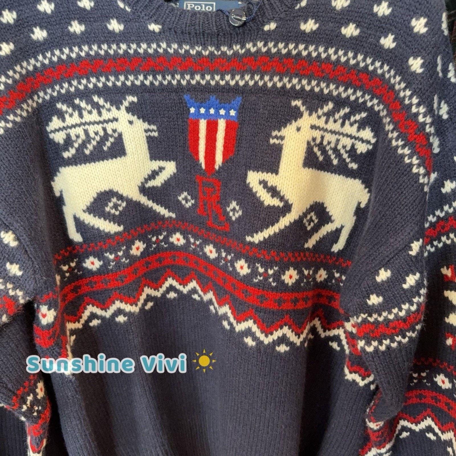 Ralph Lauren Purple Label NWT RALPH LAUREN Men Reindeer Patterned Wool Sweater large Size US L / EU 52-54 / 3 - 2 Thumbnail