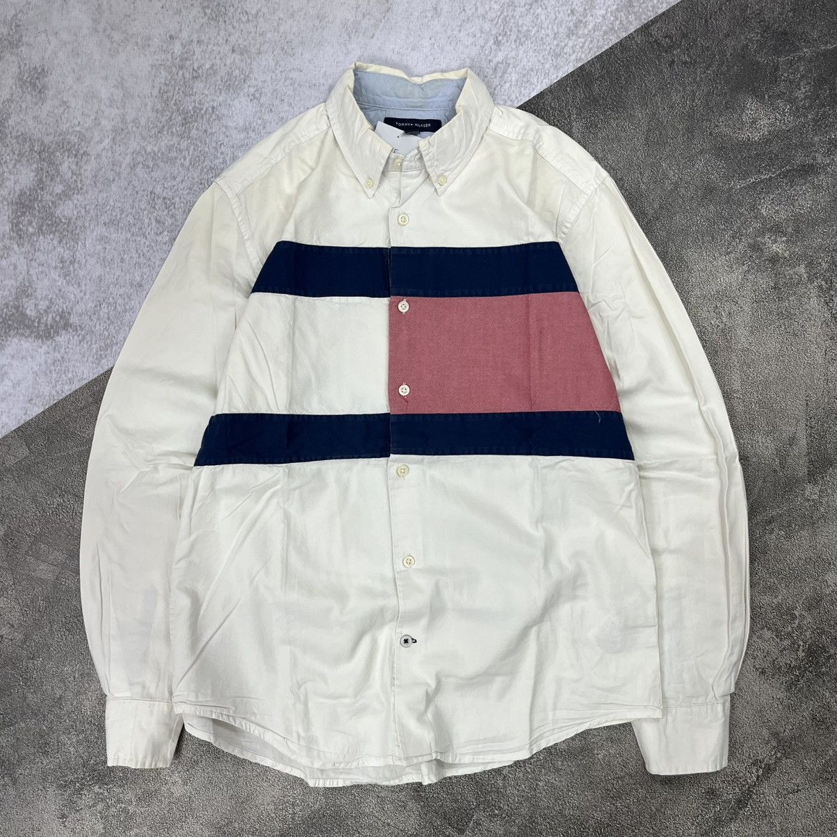 Tommy Hilfiger TOMMY HILFIGER big flag white button up shirt Size US L / EU 52-54 / 3 - 1 Thumbnail