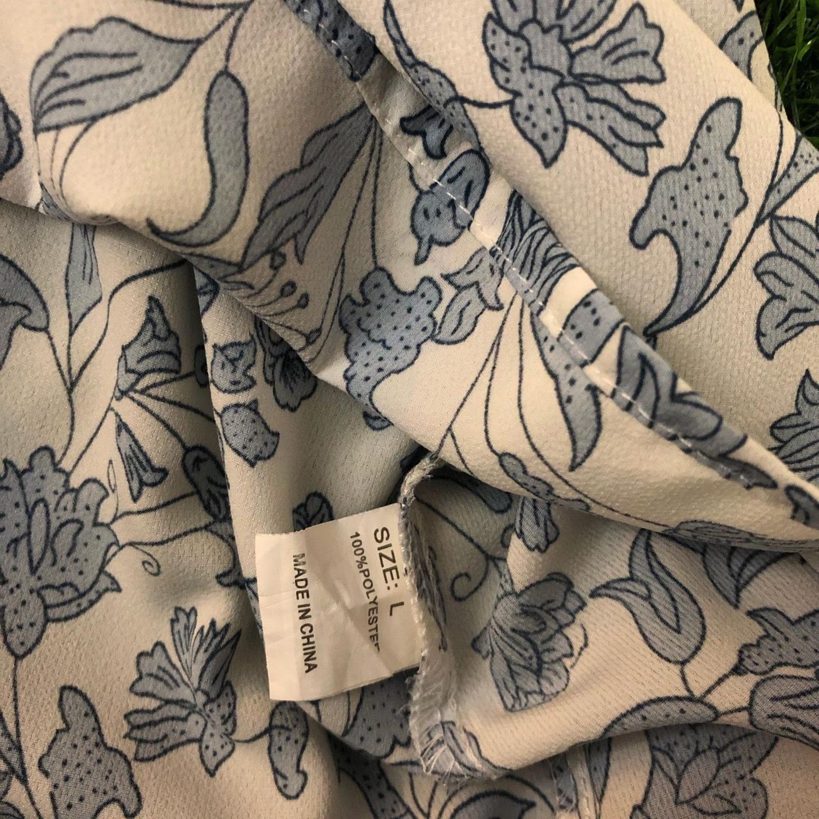 Other Women's White/Blue Paisley Print Blouse Size L / US 10 / IT 46 - 4 Thumbnail