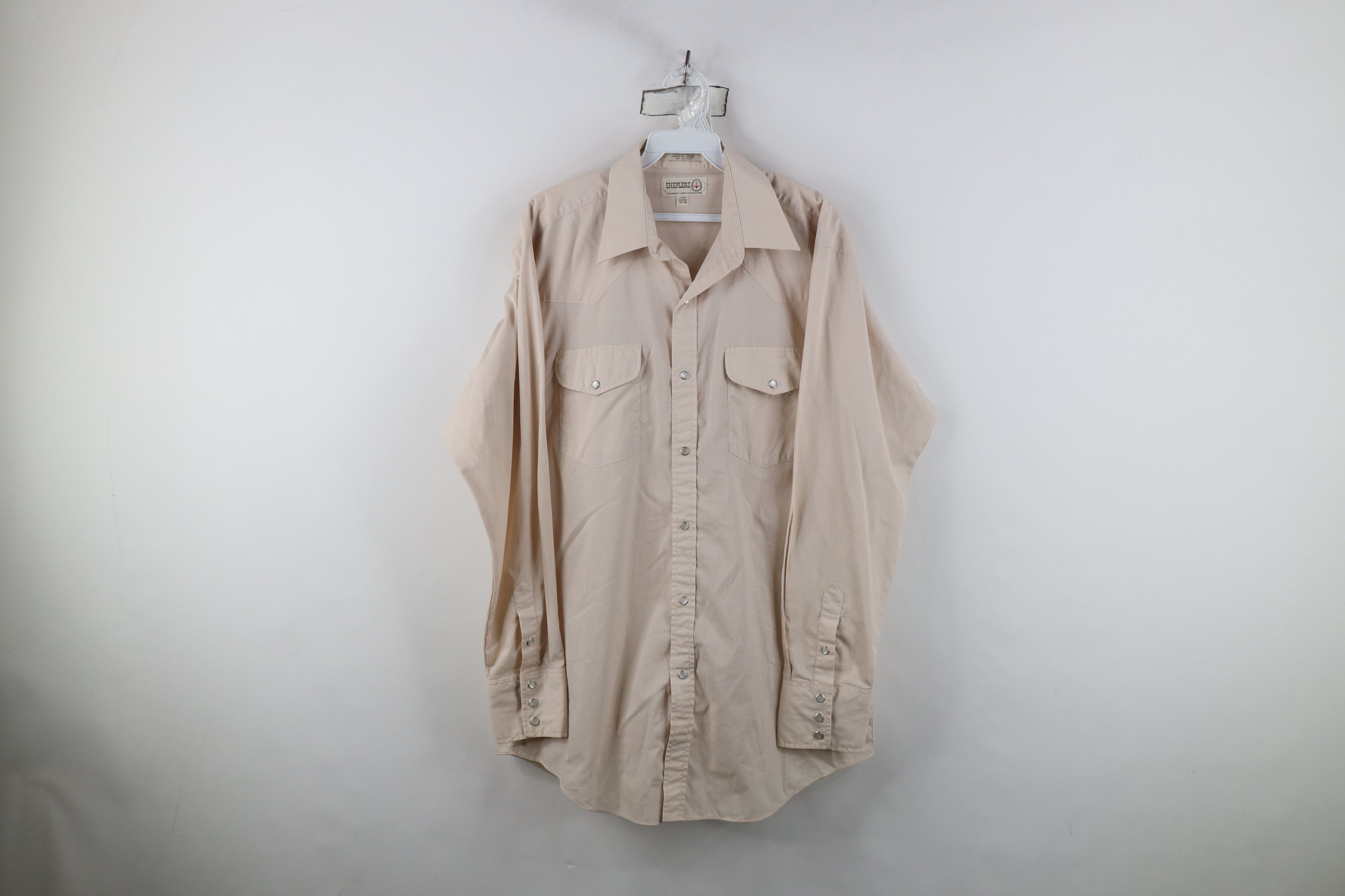 Vintage Vintage 70s Streetwear Cowboy Snap Button Shirt Beige Size US M / EU 48-50 / 2 - 1 Thumbnail