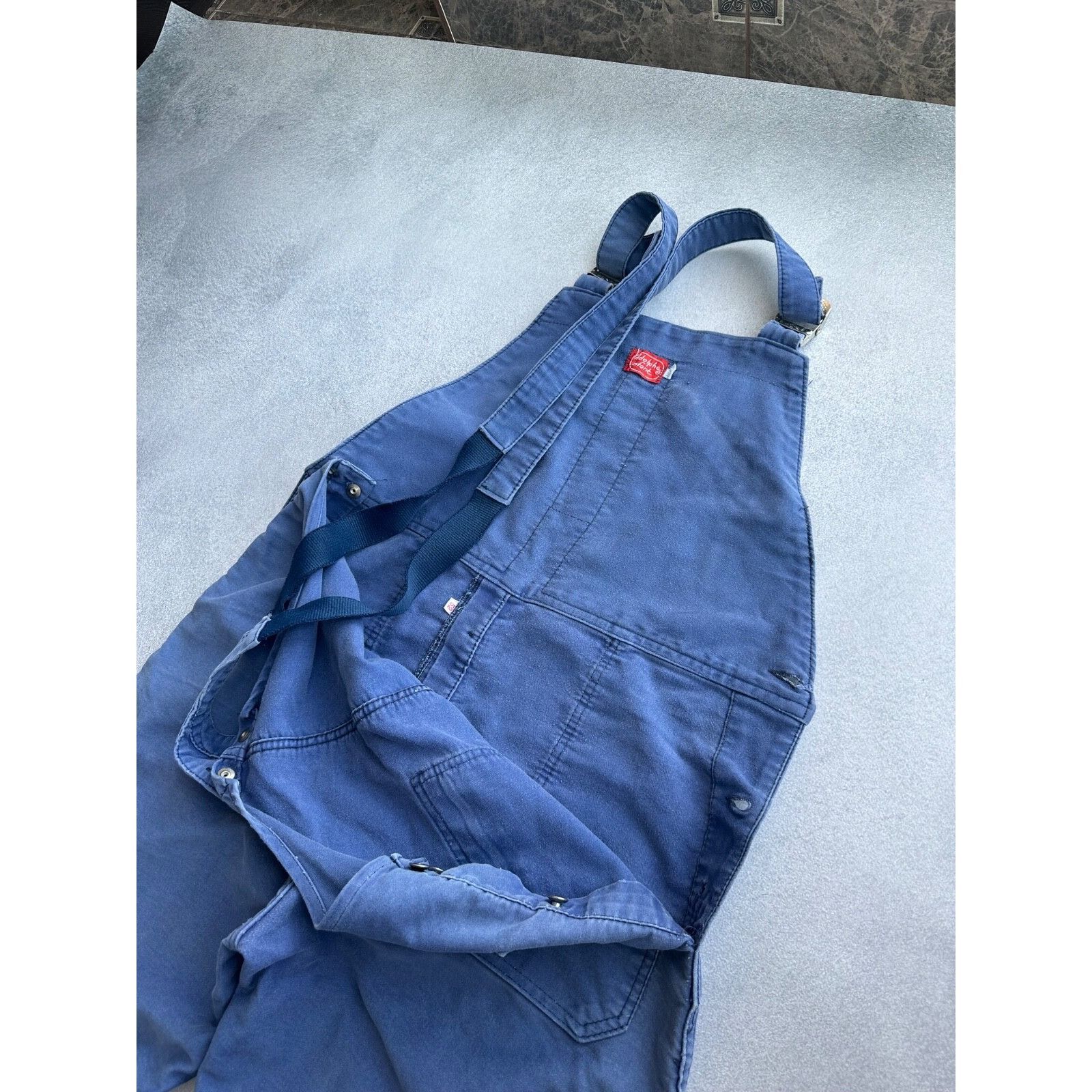 Vintage VTG Adolph Lafont French Workwear Overall Suit 60-70s Size 52L - 16 Thumbnail