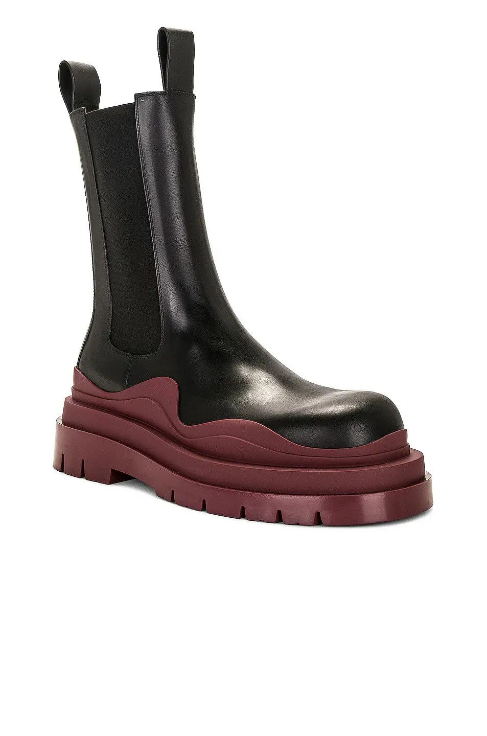 Bottega Veneta o1loc1c0824 630284 Tire Chelsea Boot in Black & Cherry Size US 7.5 / EU 40-41 - 2 Thumbnail