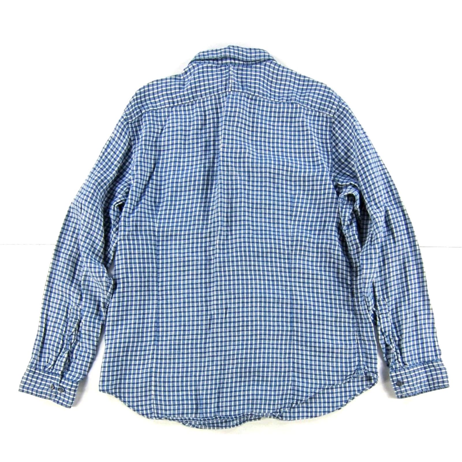 Banana Republic Banana Republic Blue Plaid 100% Linen Button Up Long Sleeve Grant Fit Shirt XL Size US XL / EU 56 / 4 - 2 Thumbnail