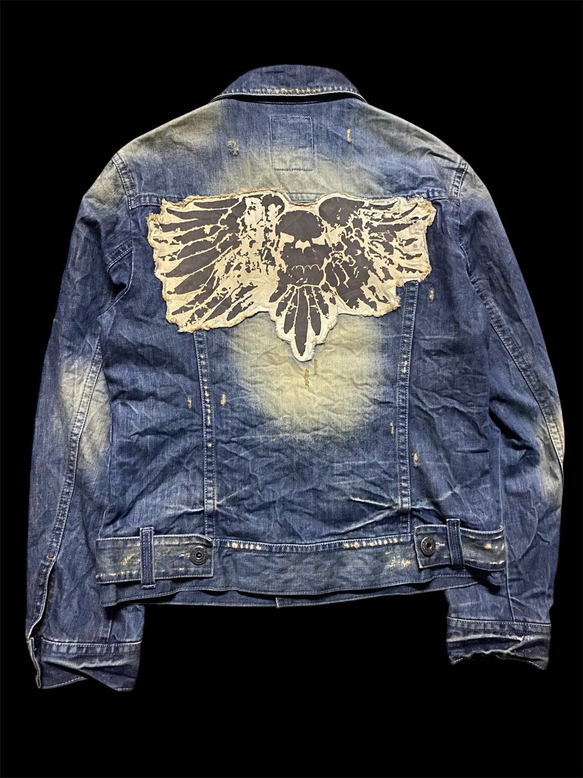 BUCKAROO ❗️OFFER❗️Buckaroo Skulls Backhit Distressed Denim Jacket Size US L / EU 52-54 / 3 - 2 Thumbnail