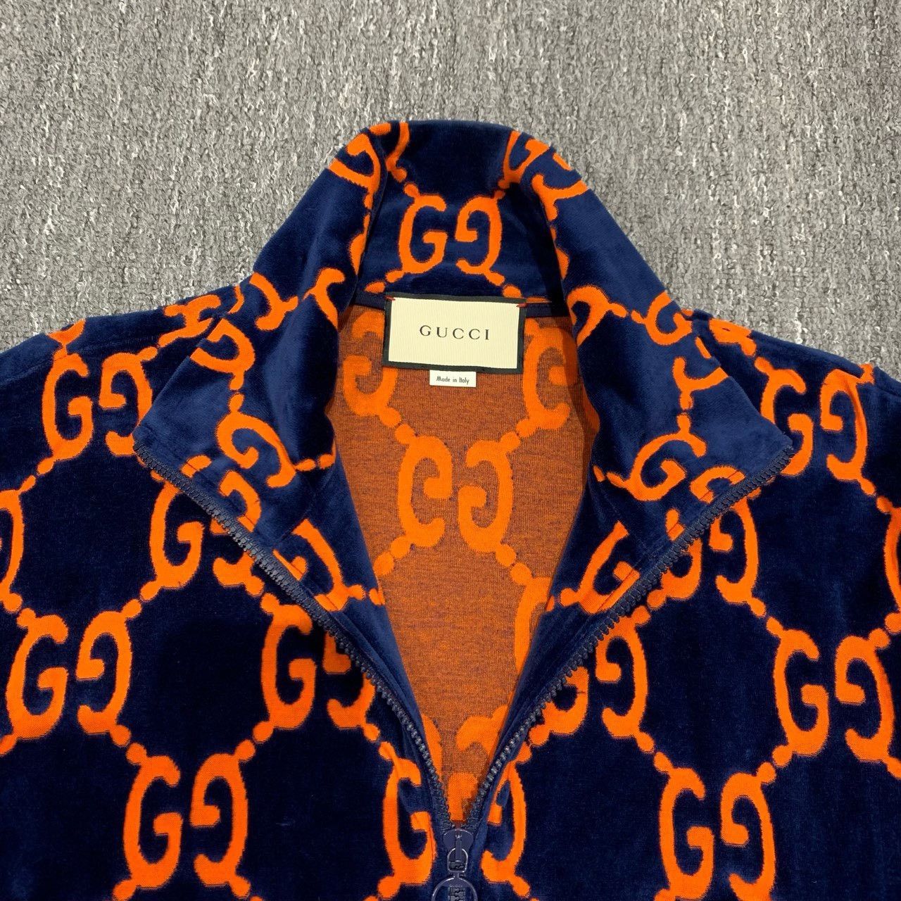Gucci Gucci blue orange double G old flower full print velvet jac Size US XL / EU 56 / 4 - 8 Thumbnail