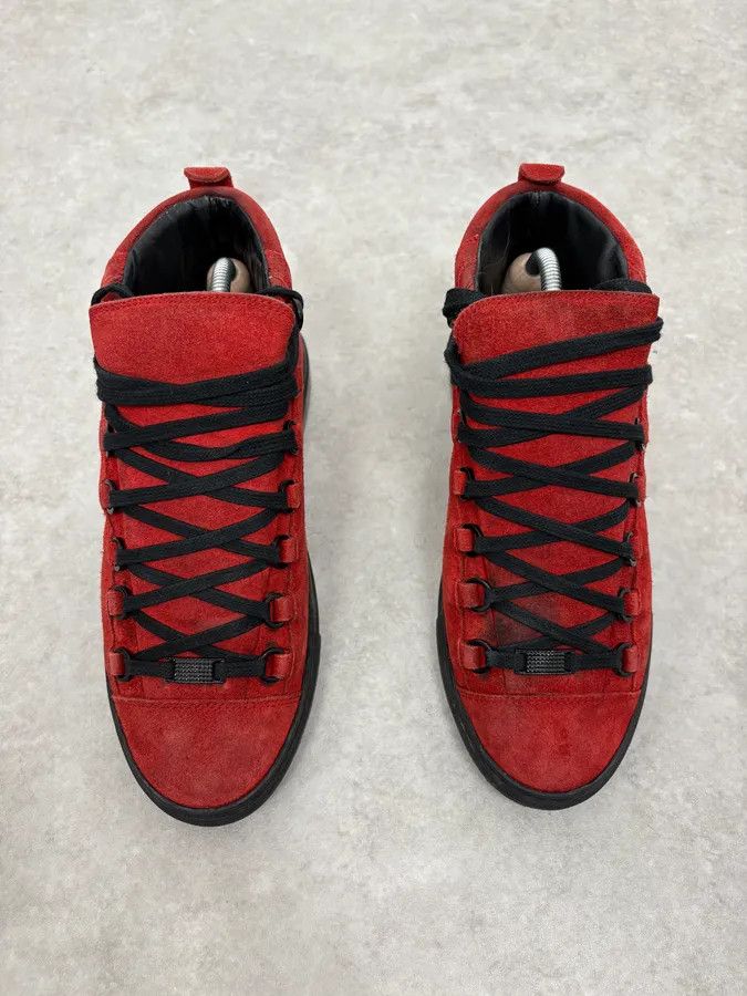 Balenciaga Balenciaga Arena Black & Red Suede Leather High Sneakers Size US 7.5 / EU 40-41 - 2 Thumbnail