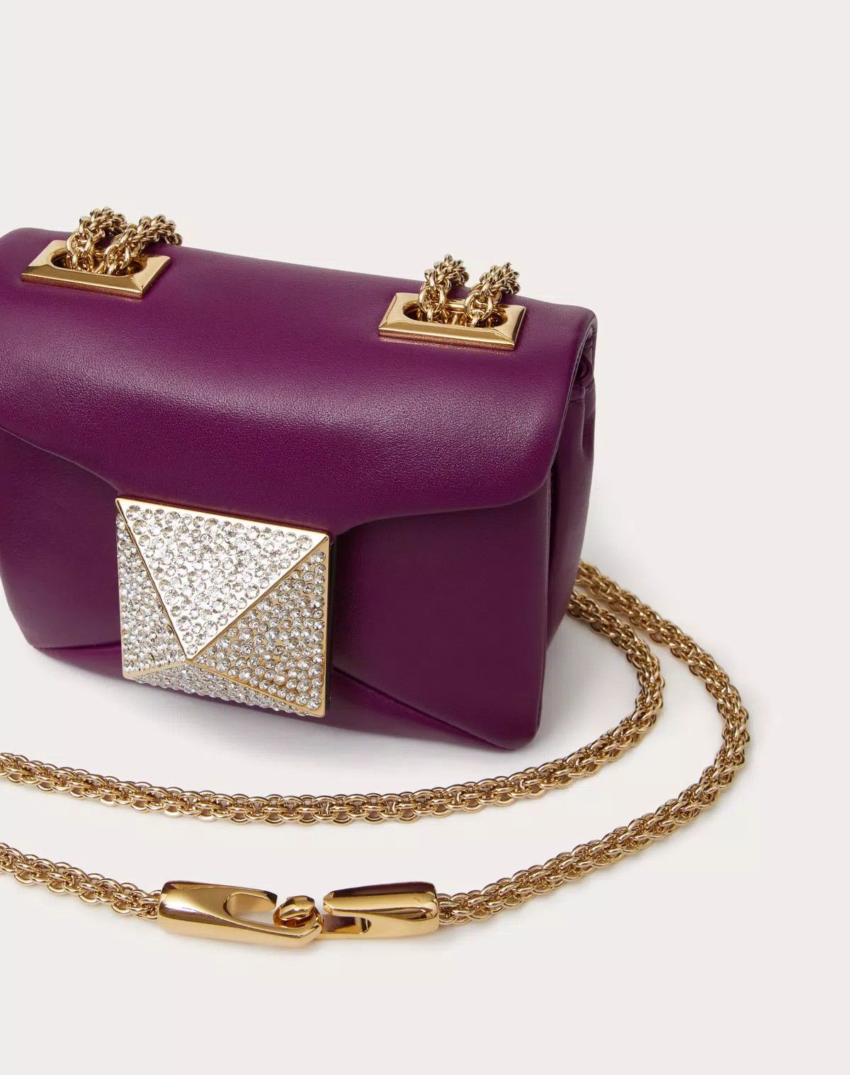 Valentino o1s1wg111125 Size:OS / Crystal Stud Handbag in Purple Size ONE SIZE - 8 Thumbnail