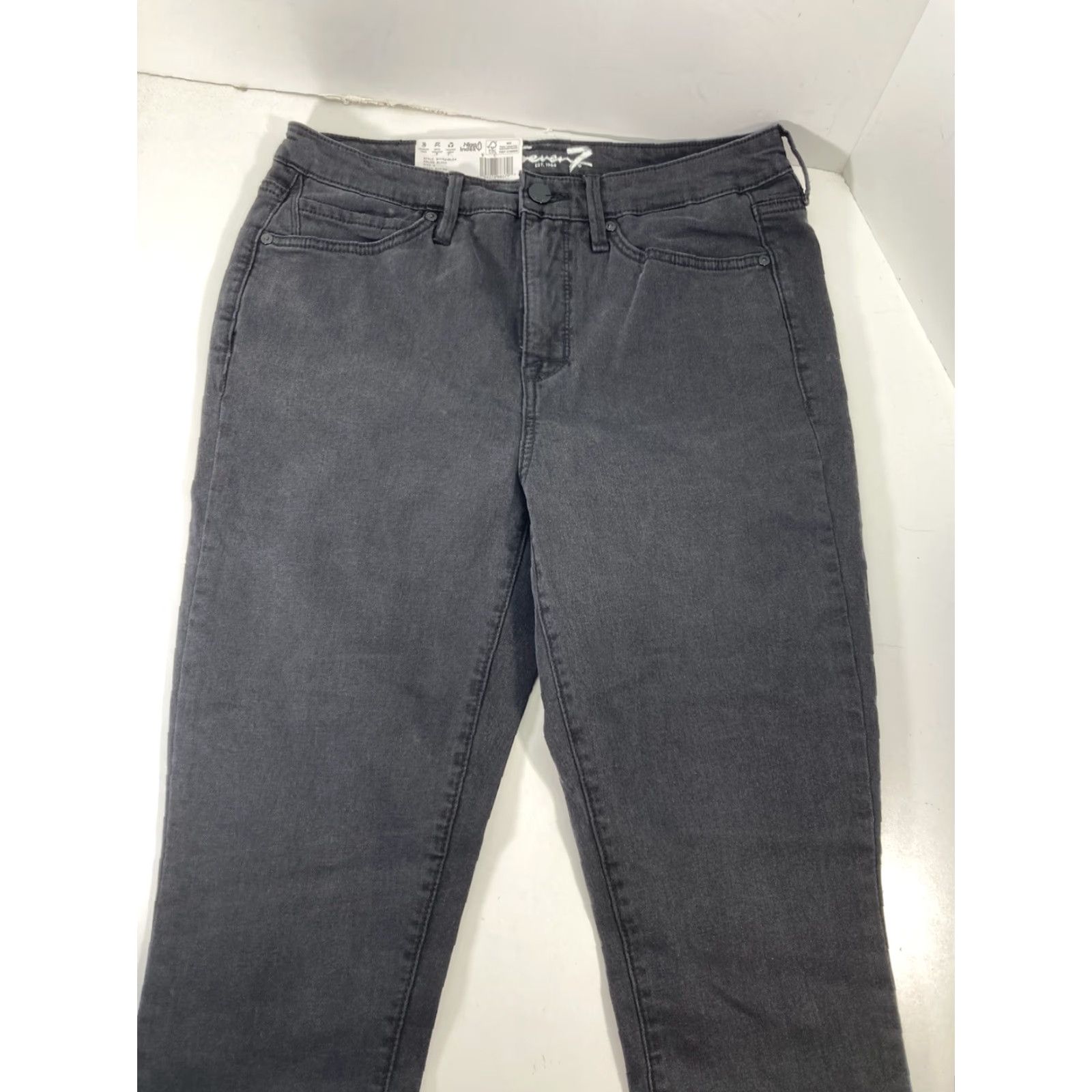 Vintage Seven7 Skinny Jeans Women 6 30X30 Black Denim High Rise Stretch NWT Jeans Women Skinny 30 Inseam 30 Black Size 30" / US 8 / IT 44 - 5 Thumbnail