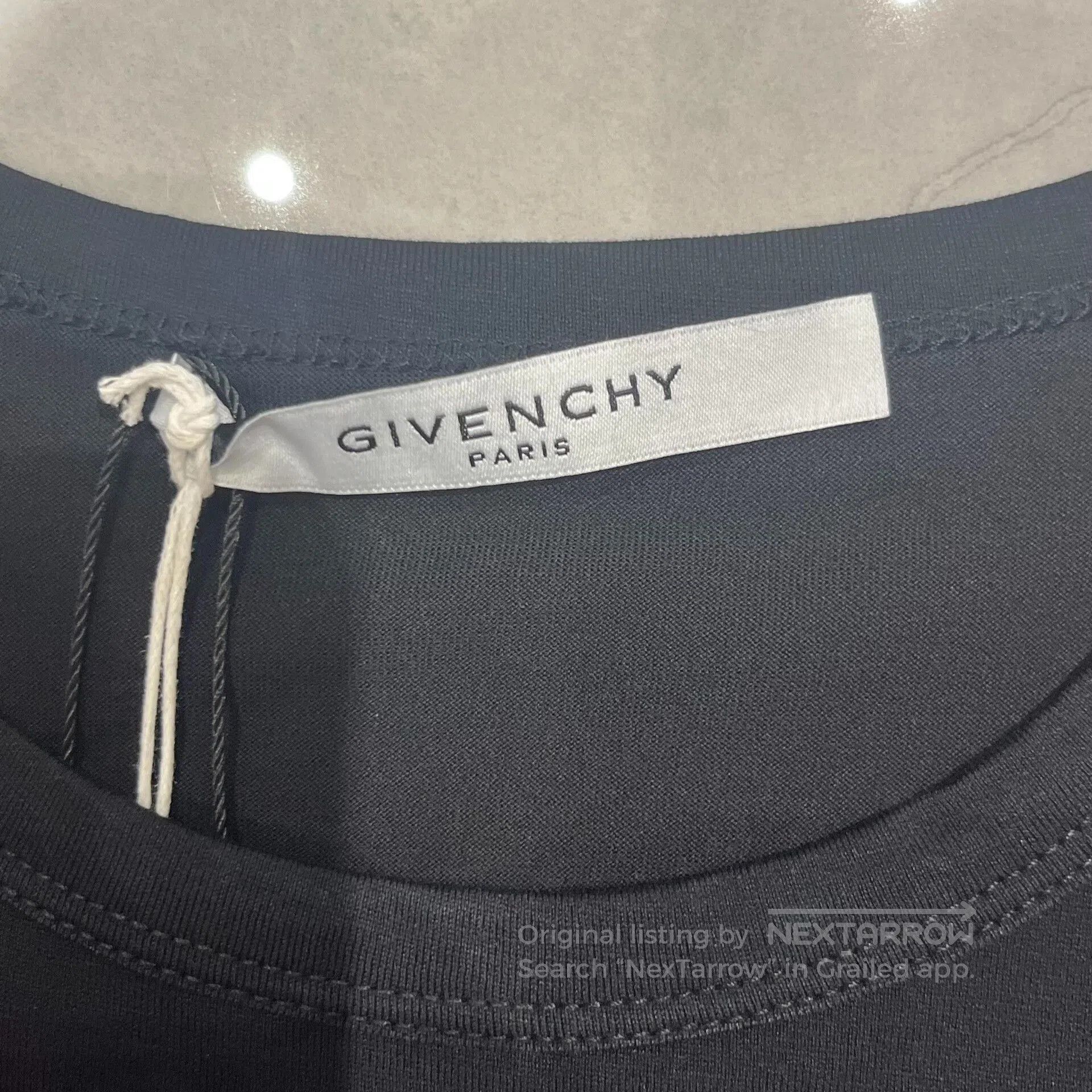 Givenchy Black Floral Embroidery Short Sleeve T-shirt.