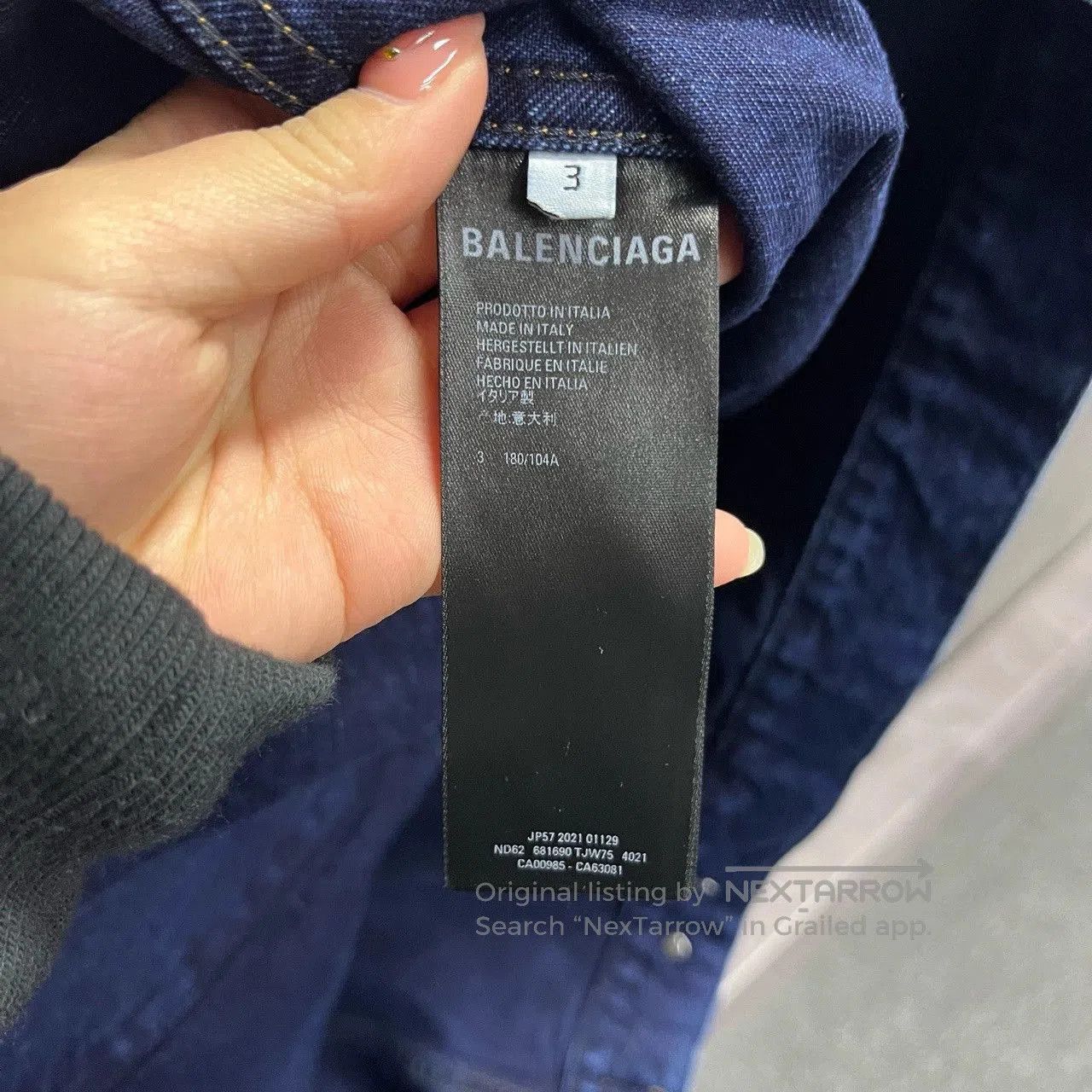Balenciaga Balenciaga Blue Logo Denim Jacket. Size US S / EU 44-46 / 1 - 4 Thumbnail