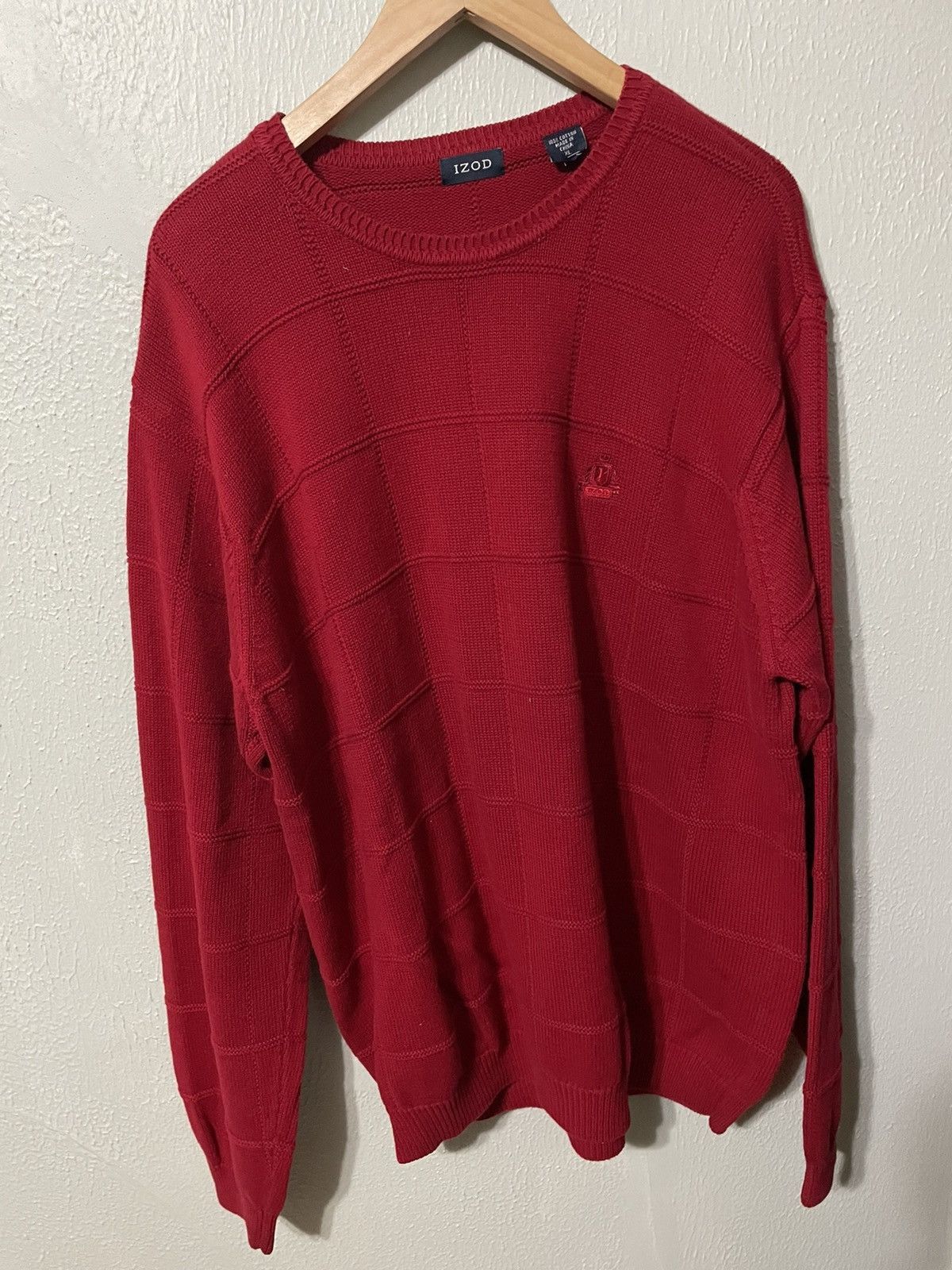 Vintage Vintage Rope Grid Red Knit Sweater Size US XL / EU 56 / 4 - 1 Thumbnail