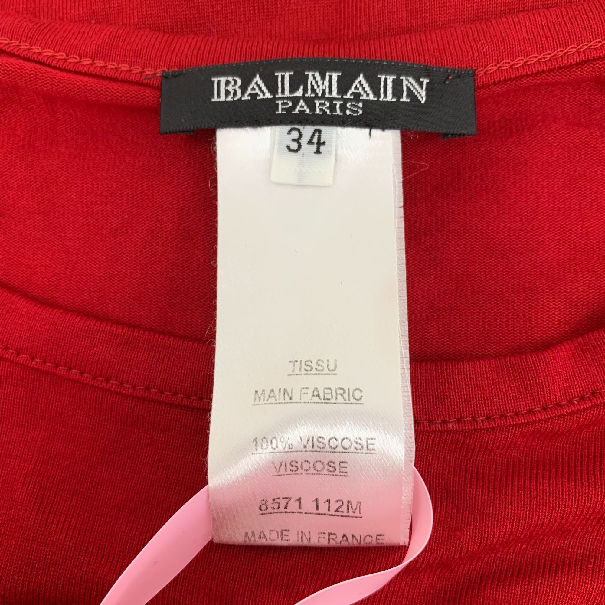 Balmain Balmain Red Long-Sleeved Sweater With Gold Button Details Si Size XXS / US 00 / IT 34 - 2 Thumbnail