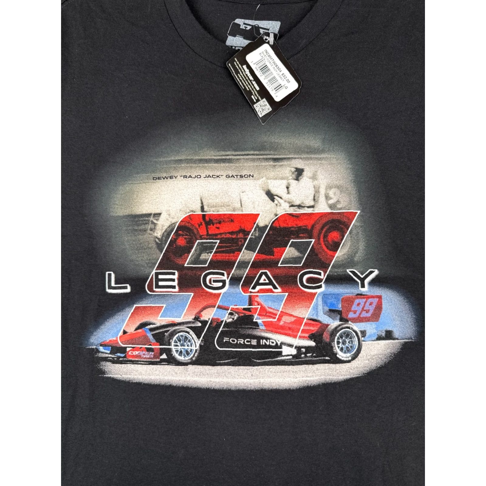 Vintage Indycar Shirt Adult Large Black 2022 Force Indy Legacy Shirt 100% Cotton #99 TAG Size US L / EU 52-54 / 3 - 6 Thumbnail