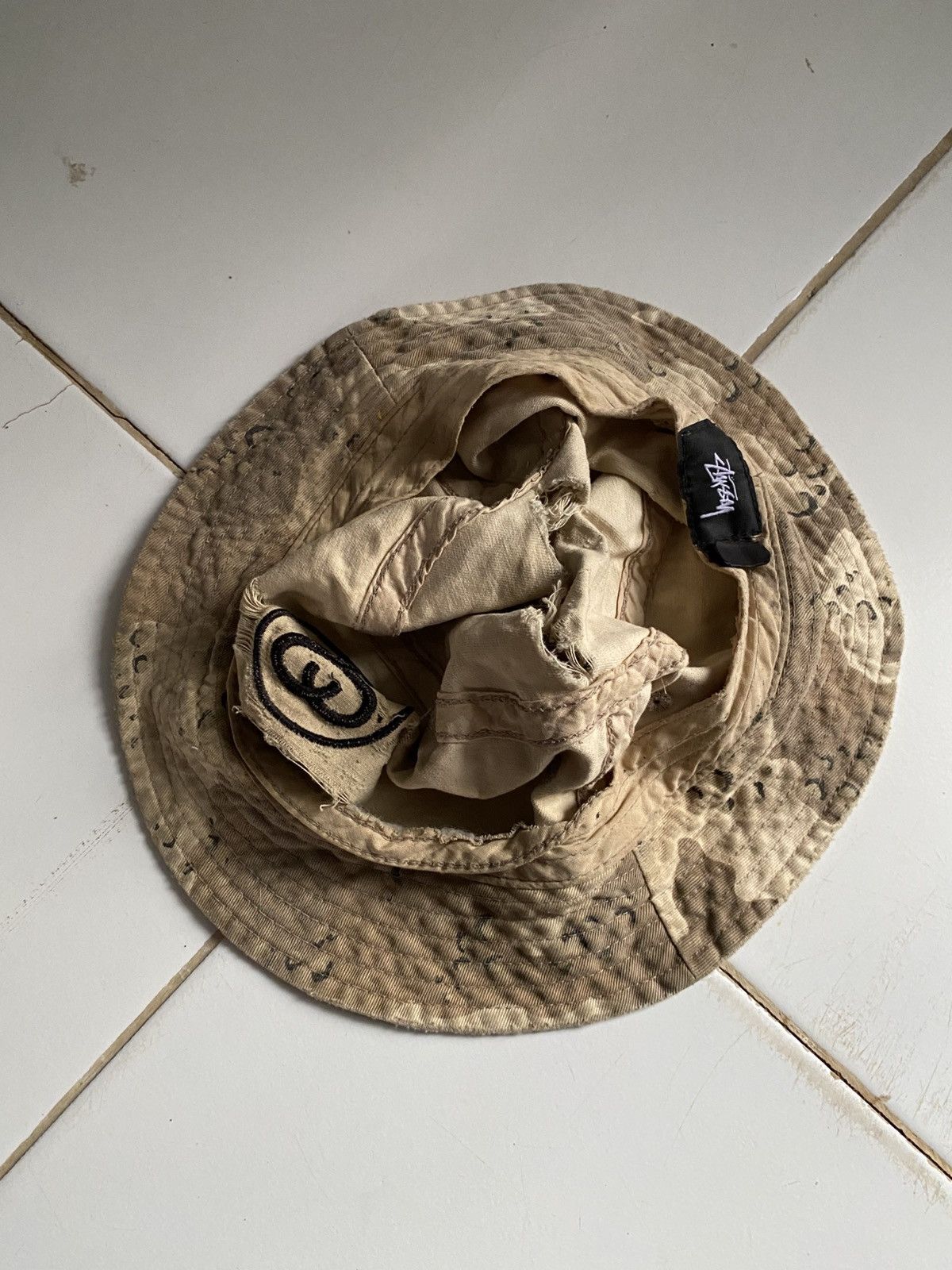 Stussy 2000s Crazy Destroyed stussy sp16 bucket hat Size ONE SIZE - 3 Thumbnail