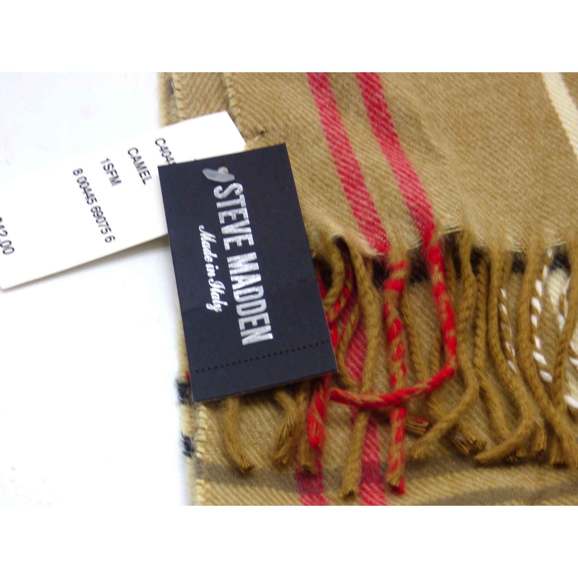 Steve Madden Steve Madden Mid Weight Plaid Muffler Scarf, 11”x 70”, Camel Size ONE SIZE - 5 Thumbnail