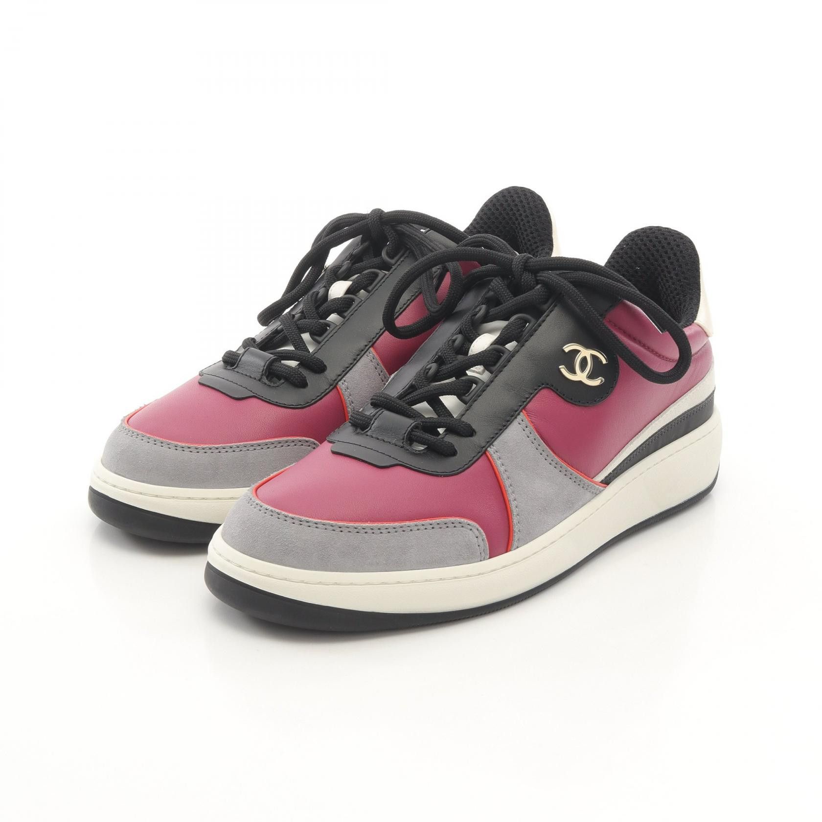 Chanel Chanel CHANEL Coco Mark Leather Fabric Sneakers Leather Shoes G45212 DUTY FREE for USA Size ONE SIZE - 1 Thumbnail
