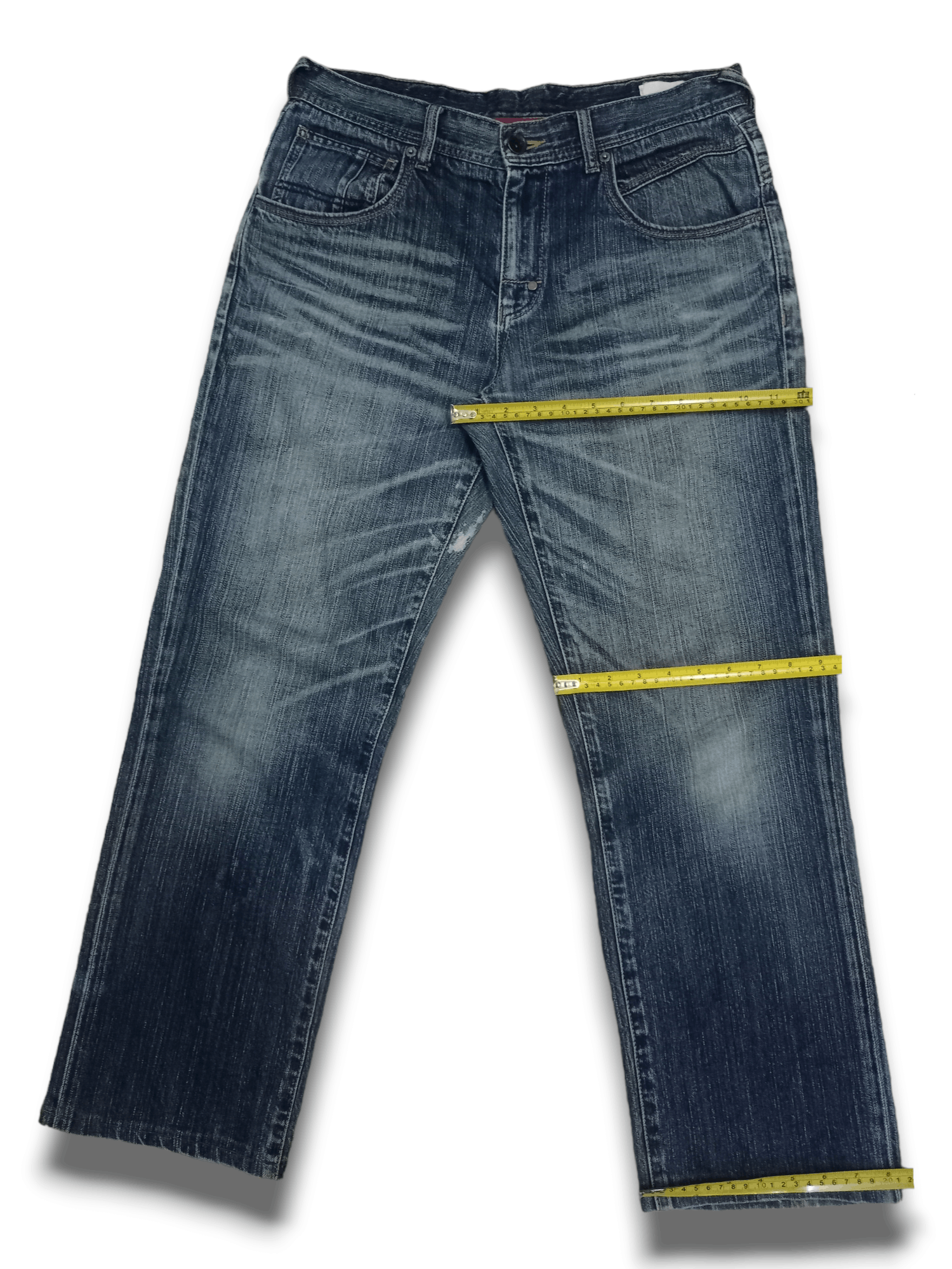 Japanese Brand Vintage Japanese Brand Buckle Back Distressed Baggy Jeans Size US 32 / EU 48 - 12 Thumbnail