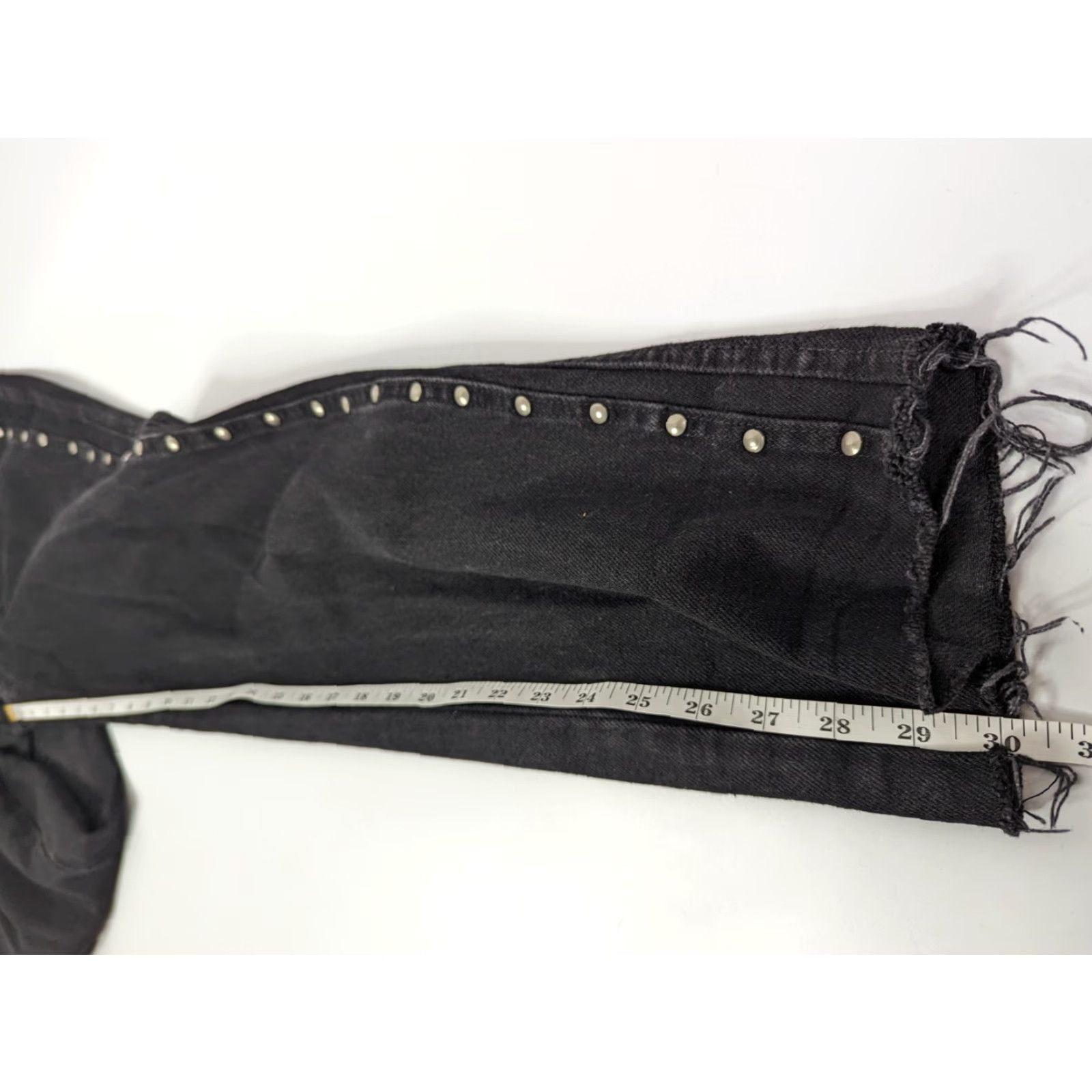 Roper VINTAGE Roper Jeans Women 5/6 Black Studded High Rise Raw Hem Y2K Western Cowgirl Rider Style Mom Size 27" / US 4 / IT 40 - 7 Thumbnail