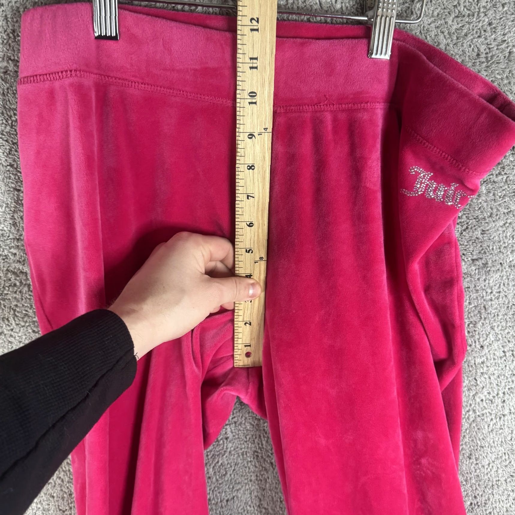 Juicy Couture Juicy Couture Pink Velour Wide-Leg Sweatpants Womens XXL Logo Rhinestone Pull On Elastic Waist Pants Size 40" / US 18 - 7 Thumbnail