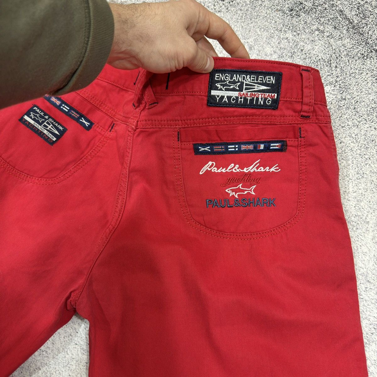 Designer × Paul & Shark Paul & Shark Mens Red Cotton Shorts 36size Size US 36 / EU 52 - 6 Thumbnail