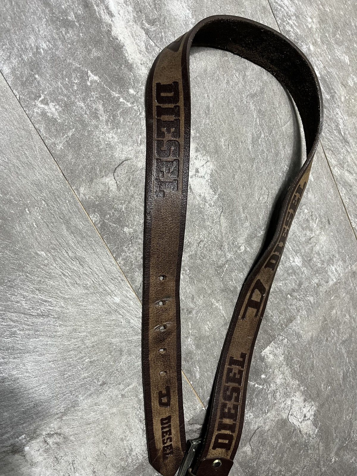 Diesel Vintage Diesel Leather Belt Monogram Big Logo Japanese Y2k Size ONE SIZE - 6 Thumbnail