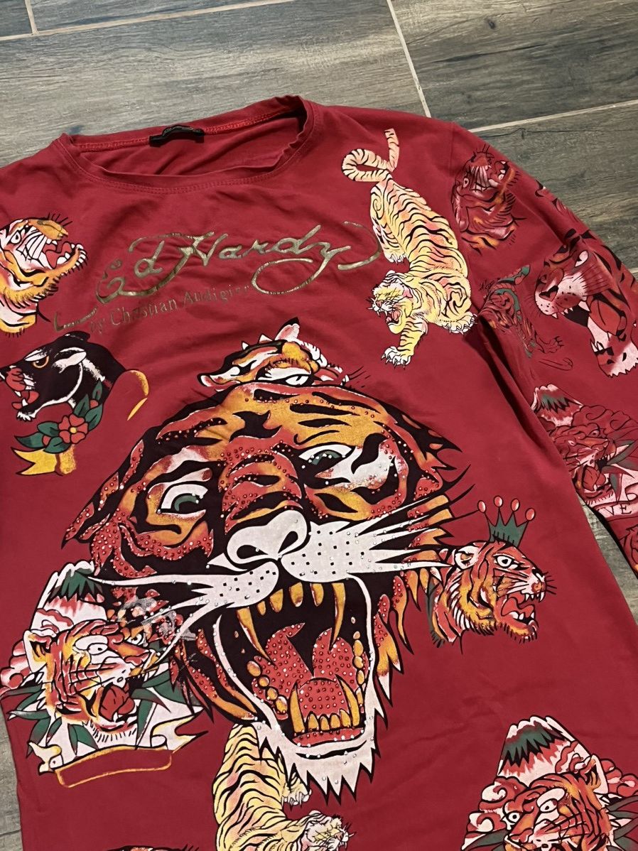 Christian Audigier × Ed Hardy × Vintage VINTAGE ED HARDY BY CHRISTIAN AUDIGIER LONG SLEEVE OVERPRINT Size US M / EU 48-50 / 2 - 2 Thumbnail