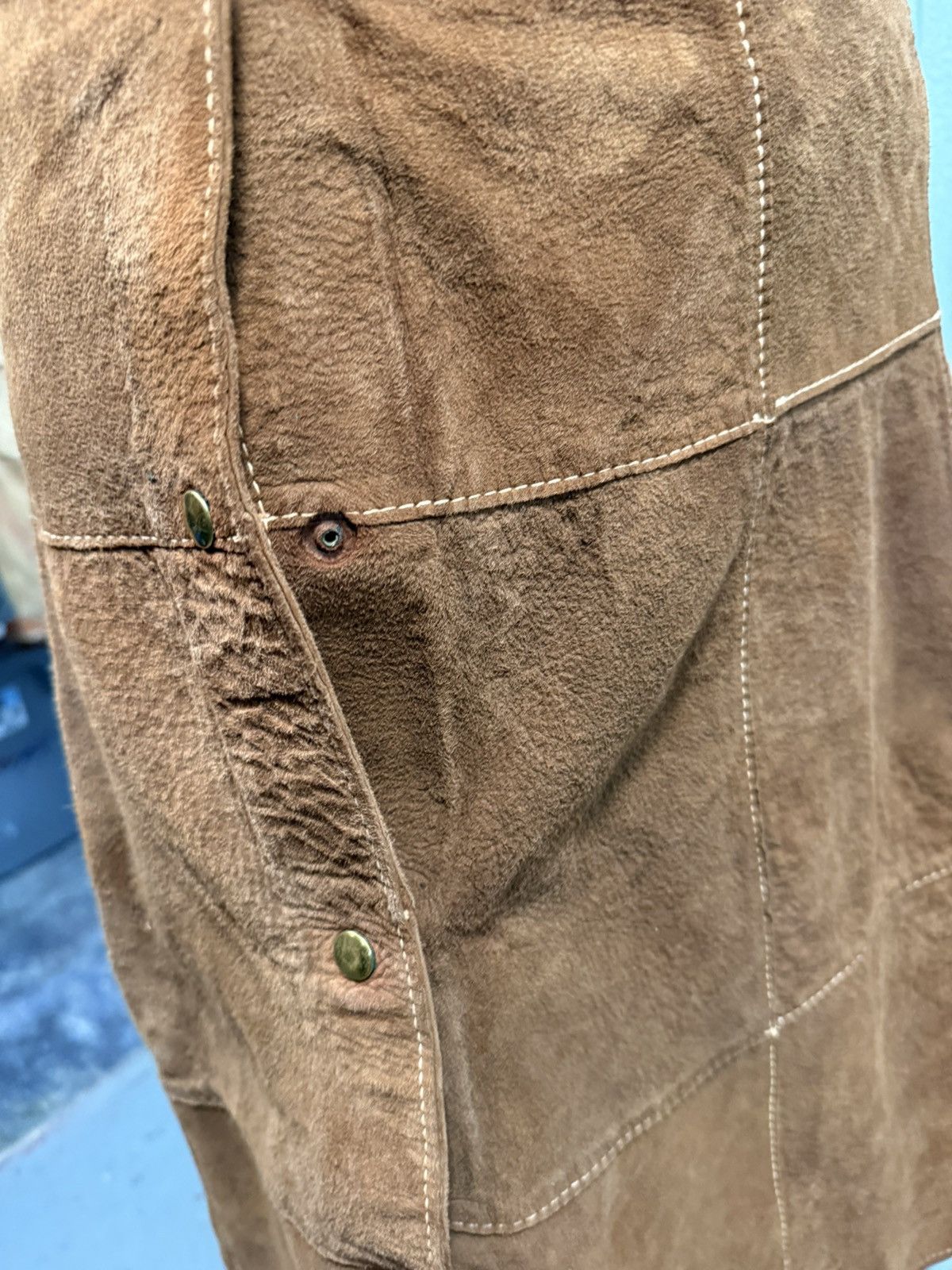 Other Vintage Tan Womens Long Brown Patched Western Skirt Size 26" / US 2 / IT 38 - 8 Thumbnail