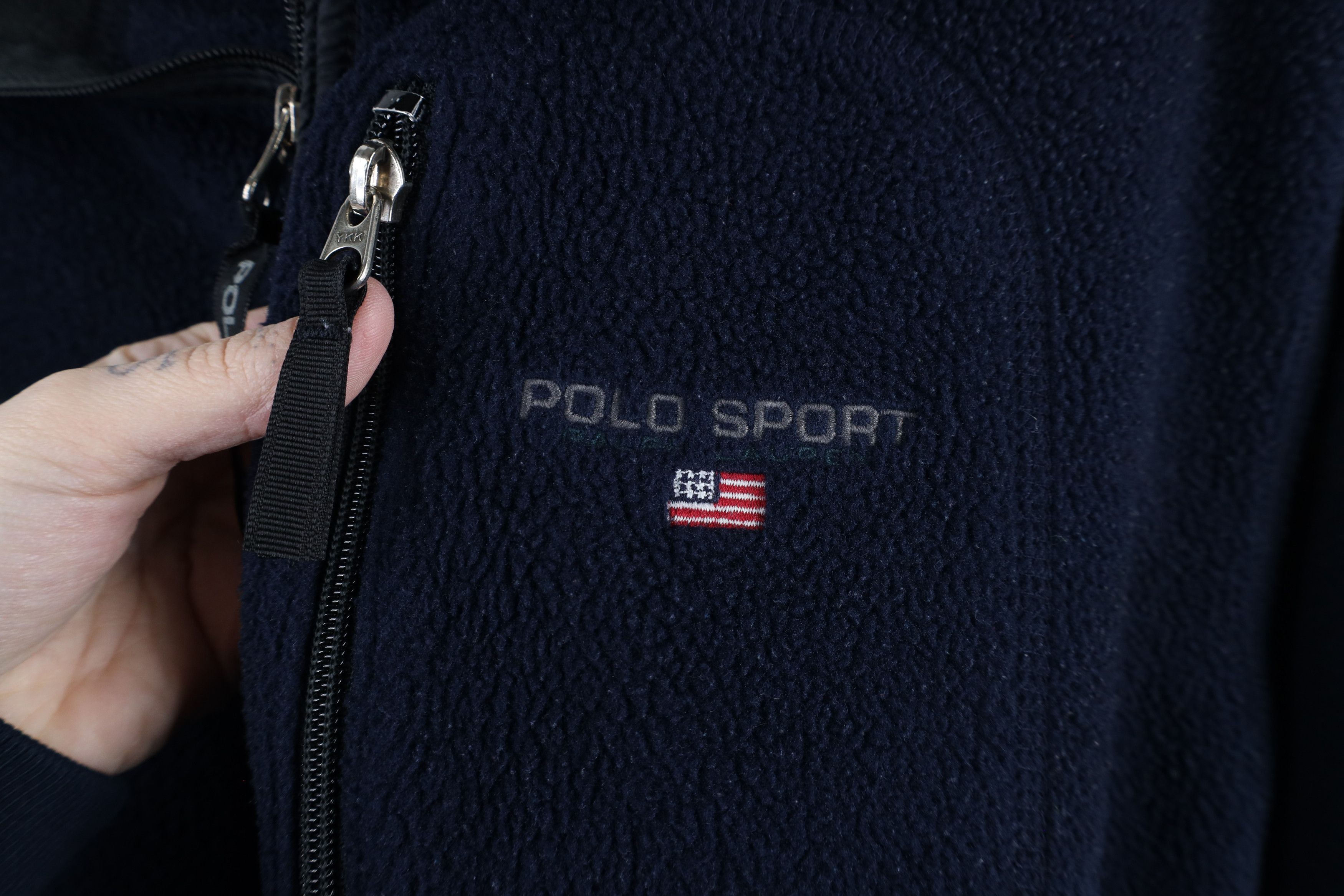 Ralph Lauren × Vintage Vintage 90s Polo Sport Ralph Lauren Fleece Jacket Blue USA Size US XL / EU 56 / 4 - 4 Thumbnail