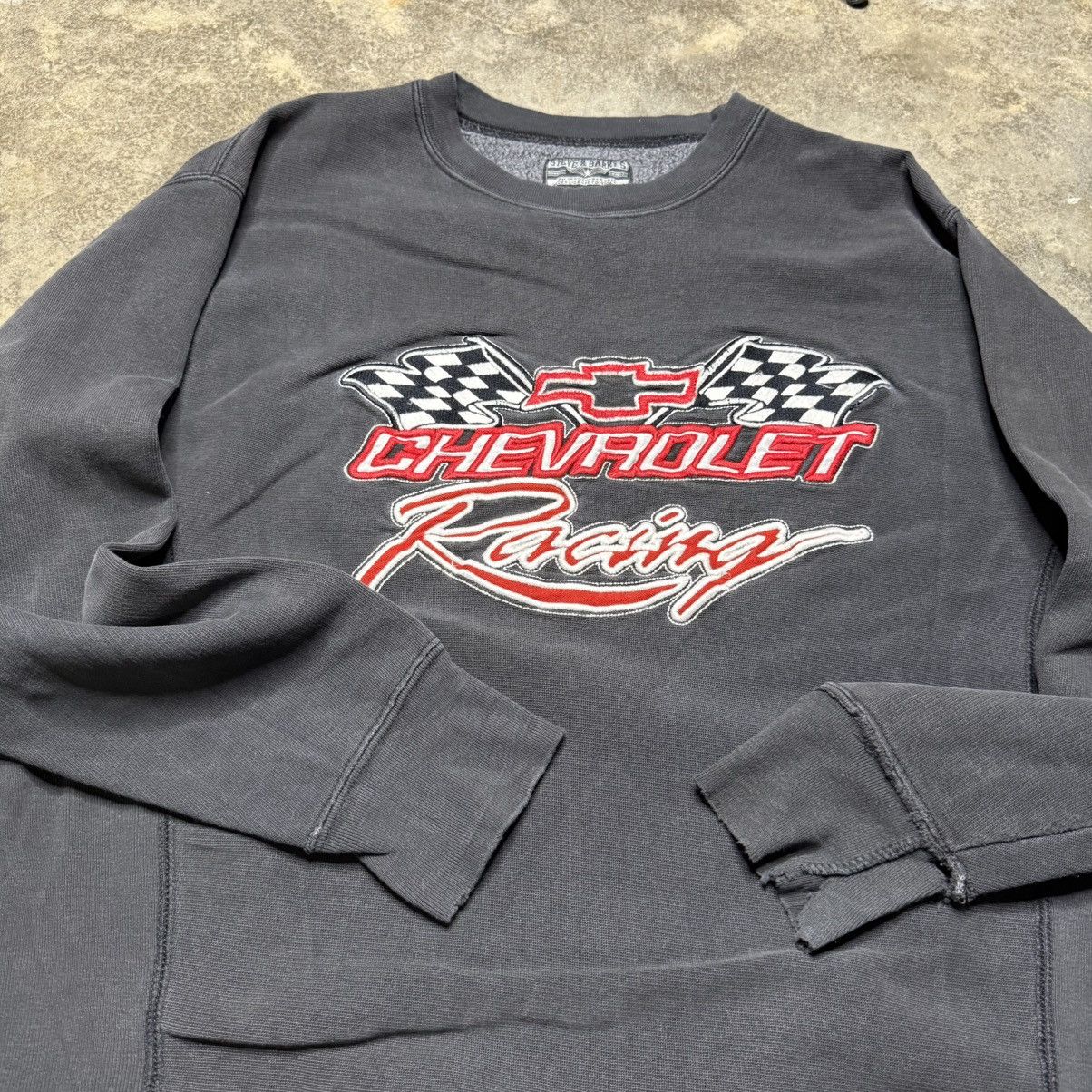 Vintage vintage faded black chevrolet racing thrashing sweatshirt Size US L / EU 52-54 / 3 - 3 Thumbnail