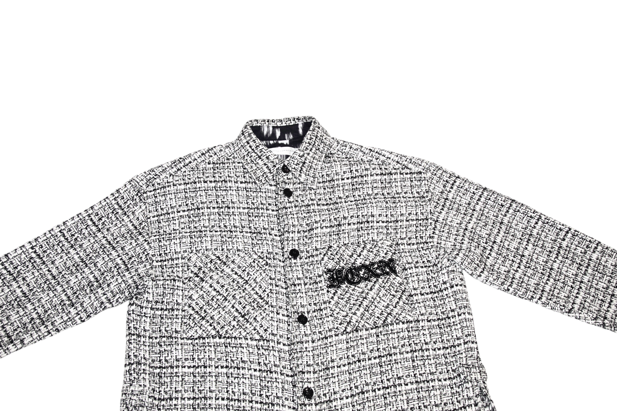 Faith Connexion Faith Connexion Black and White Logo Tweed Oversized Shirt Size US S / EU 44-46 / 1 - 2 Thumbnail