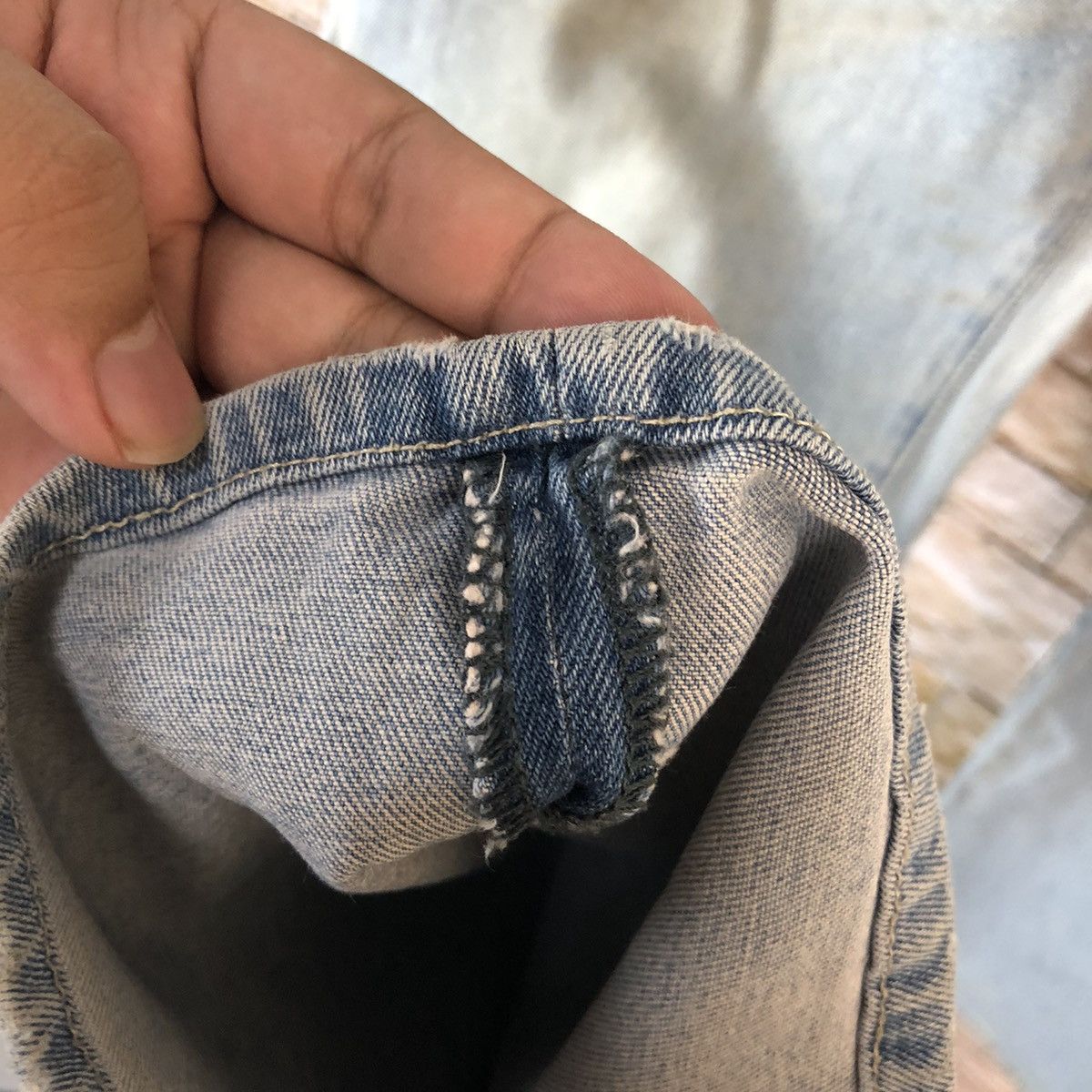 Japanese Brand Style Basic Blue Distressed vintage Denim Pants #A963 Size US 32 / EU 48 - 12 Thumbnail