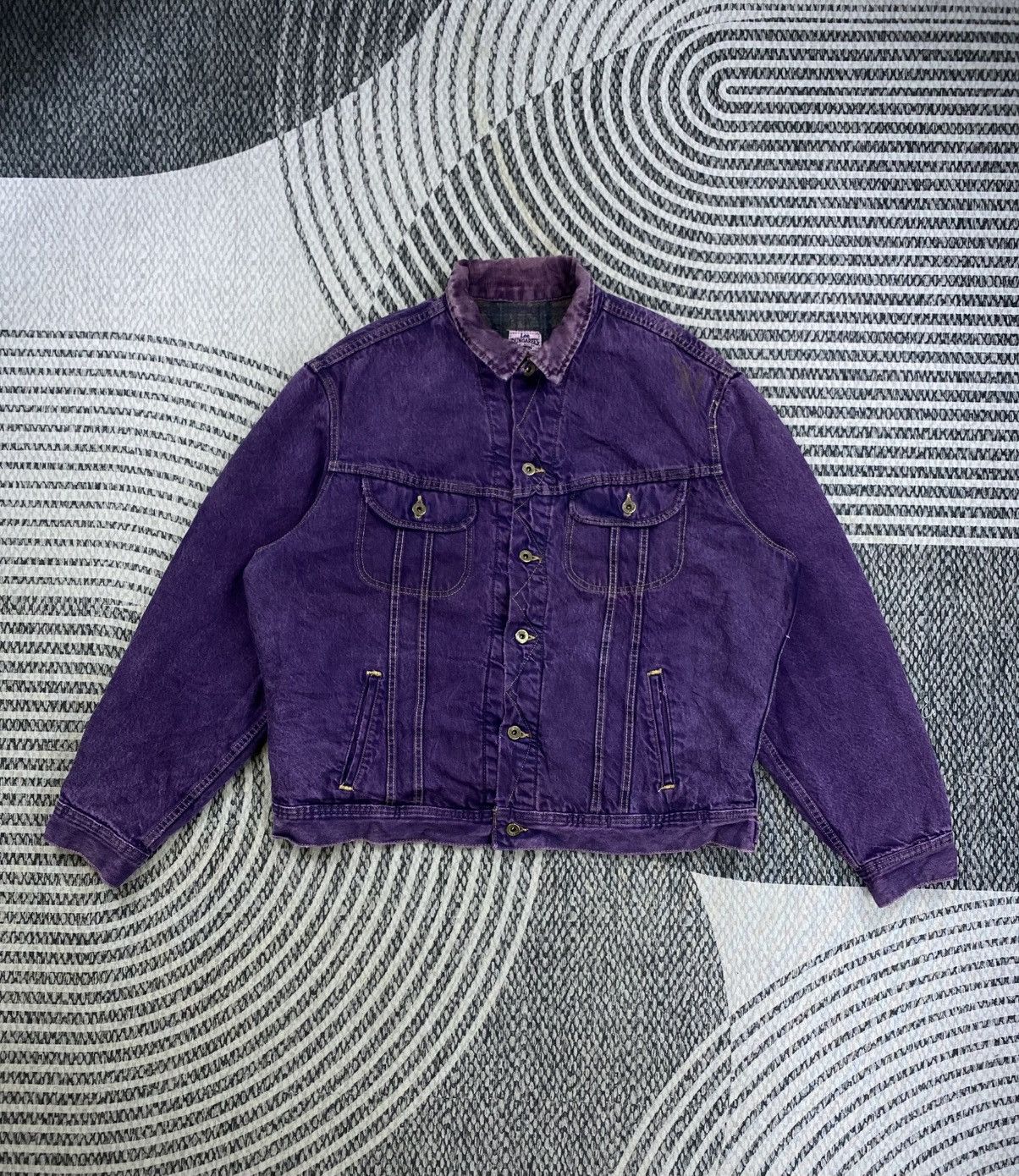 Vintage 80s LEE Dungarees Multipocket Purple Denim Jacket